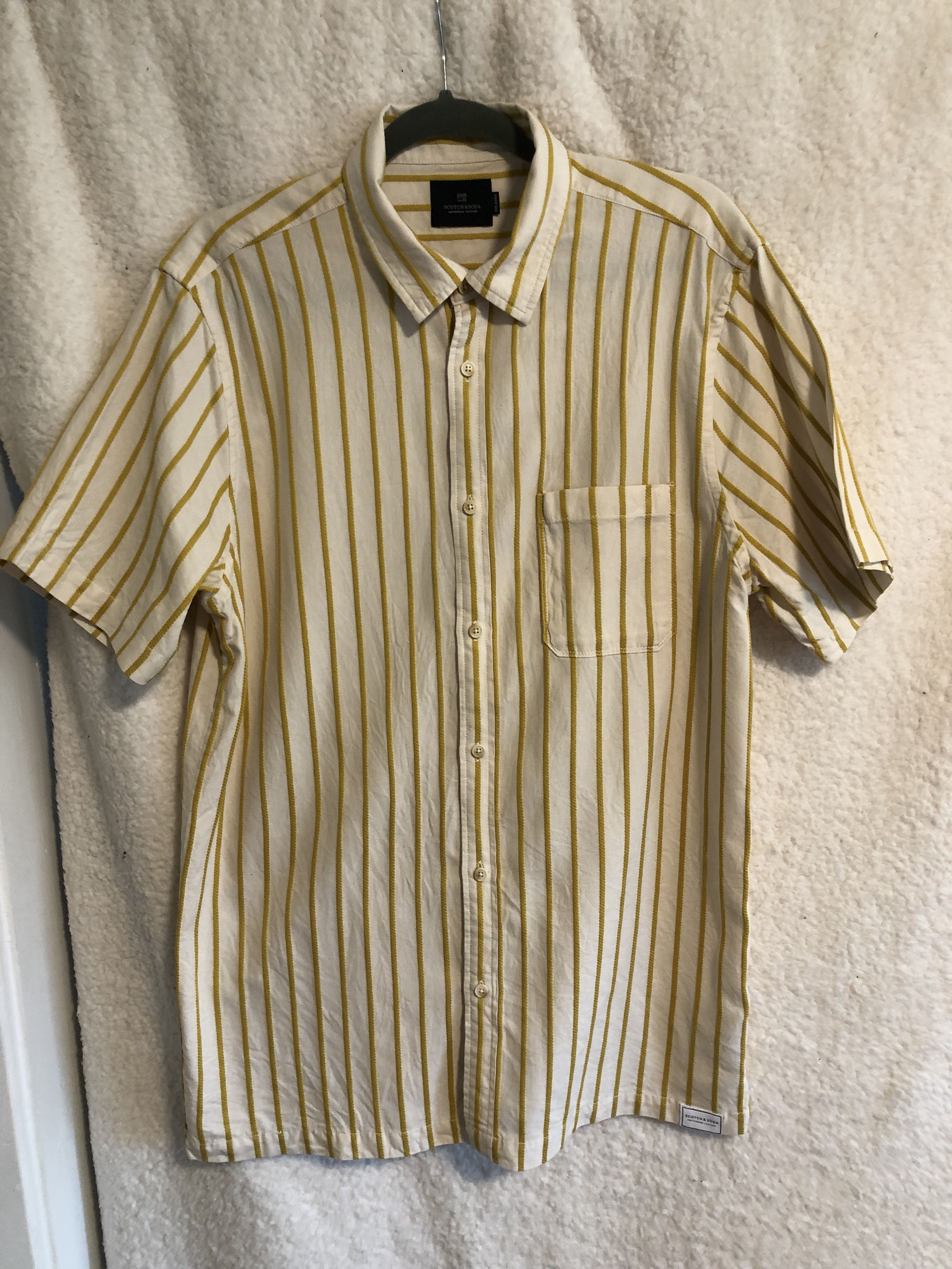 Scotch & Soda Ribbed short-sleeve button up