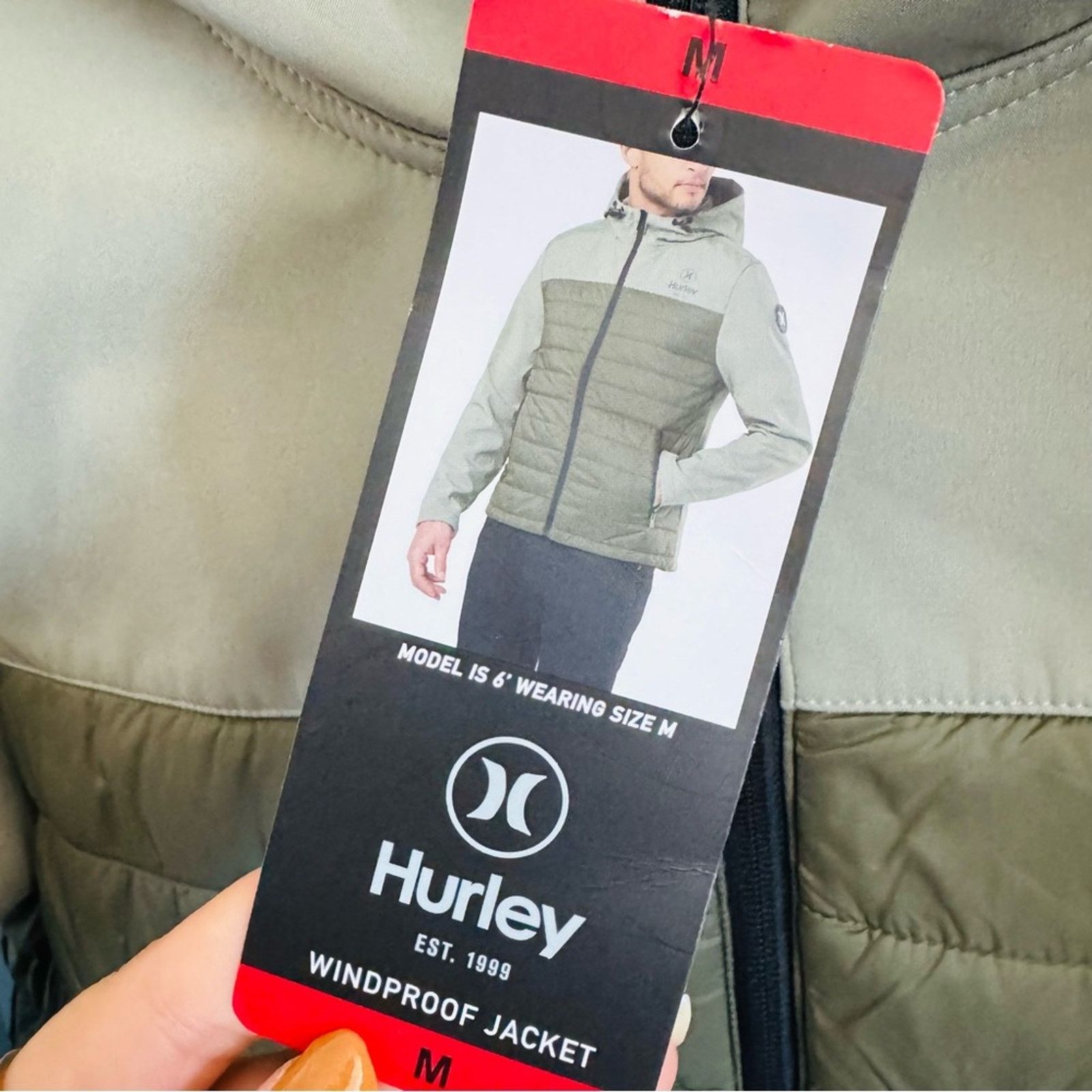 Hurley NEW HURLEY Olive Green Softshell Windproof Puff Jacket Coat Size US M / EU 48-50 / 2 - 7 Thumbnail