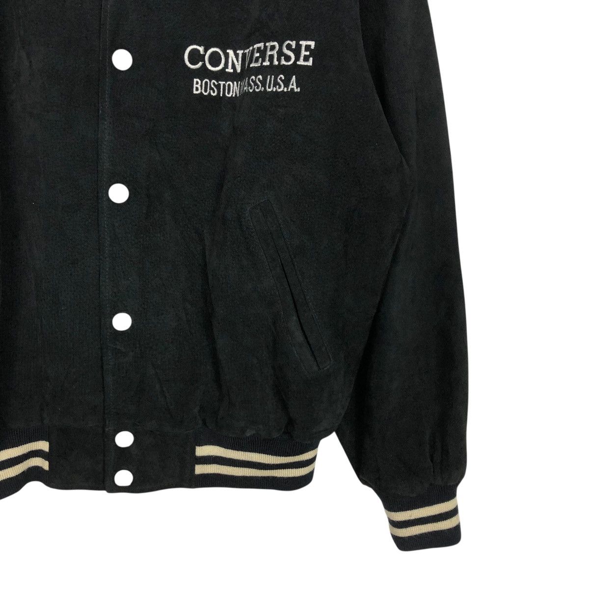 Japanese Brand 🔥VINTAGE BOMBER LEATHER JACKET CONVERSE ALL STAR BOSTON MASS Size US M / EU 48-50 / 2 - 7 Thumbnail