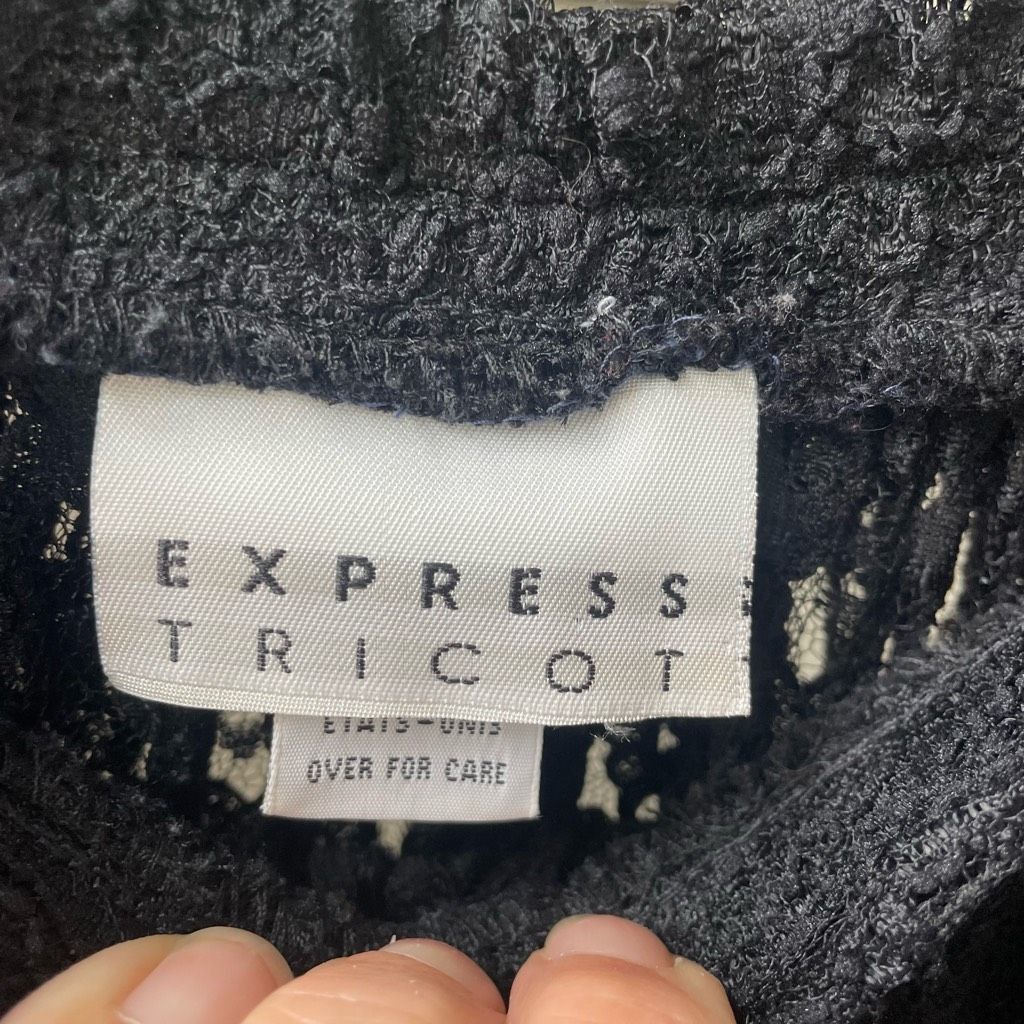 Express Vintage Express Tricot Sheer Black Lace Midi Skirt S Size 26" / US 2 / IT 38 - 7 Thumbnail