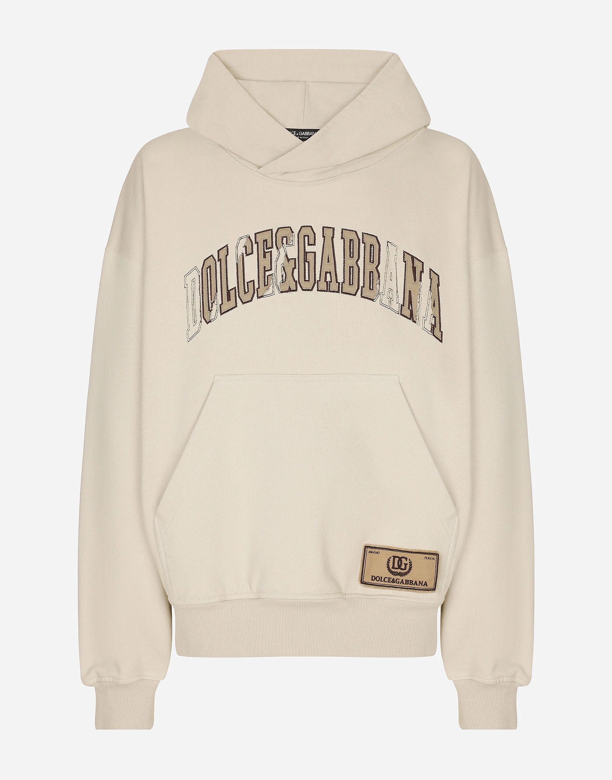Dolce & Gabbana o1s22i1n0924 Embroidered Logo Hoodie in Neutro Size US S / EU 44-46 / 1 - 1 Thumbnail