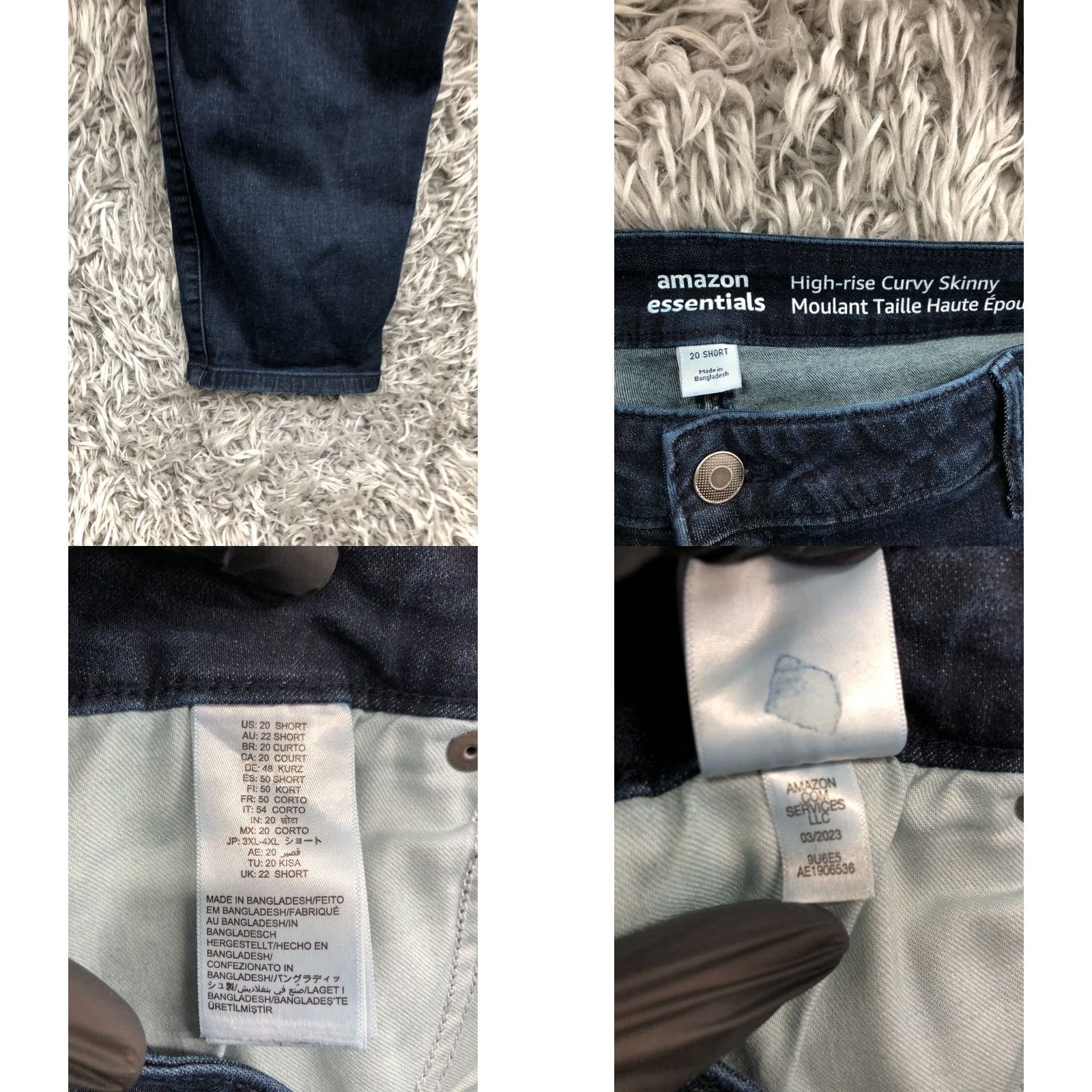 Essentials Amazon Essentials Curvy High Rise Skinny Jeans Plus Size 20 Short Dark Blue Jeans Women Size 42" / US 20 - 8 Thumbnail