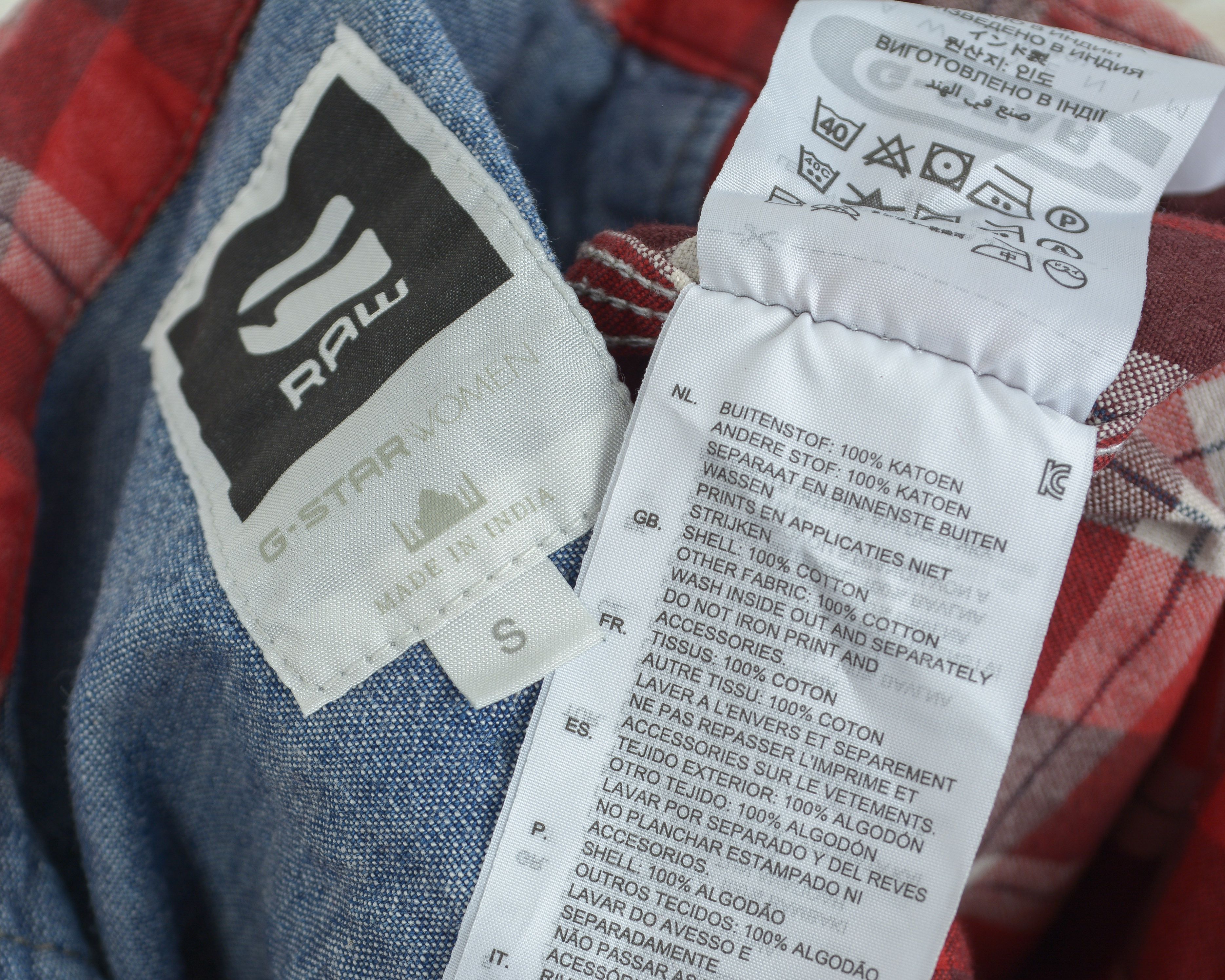 G-Star Women S Shirt Casual Red Western Check Long Sleeved Plaid Size S / US 4 / IT 40 - 9 Thumbnail