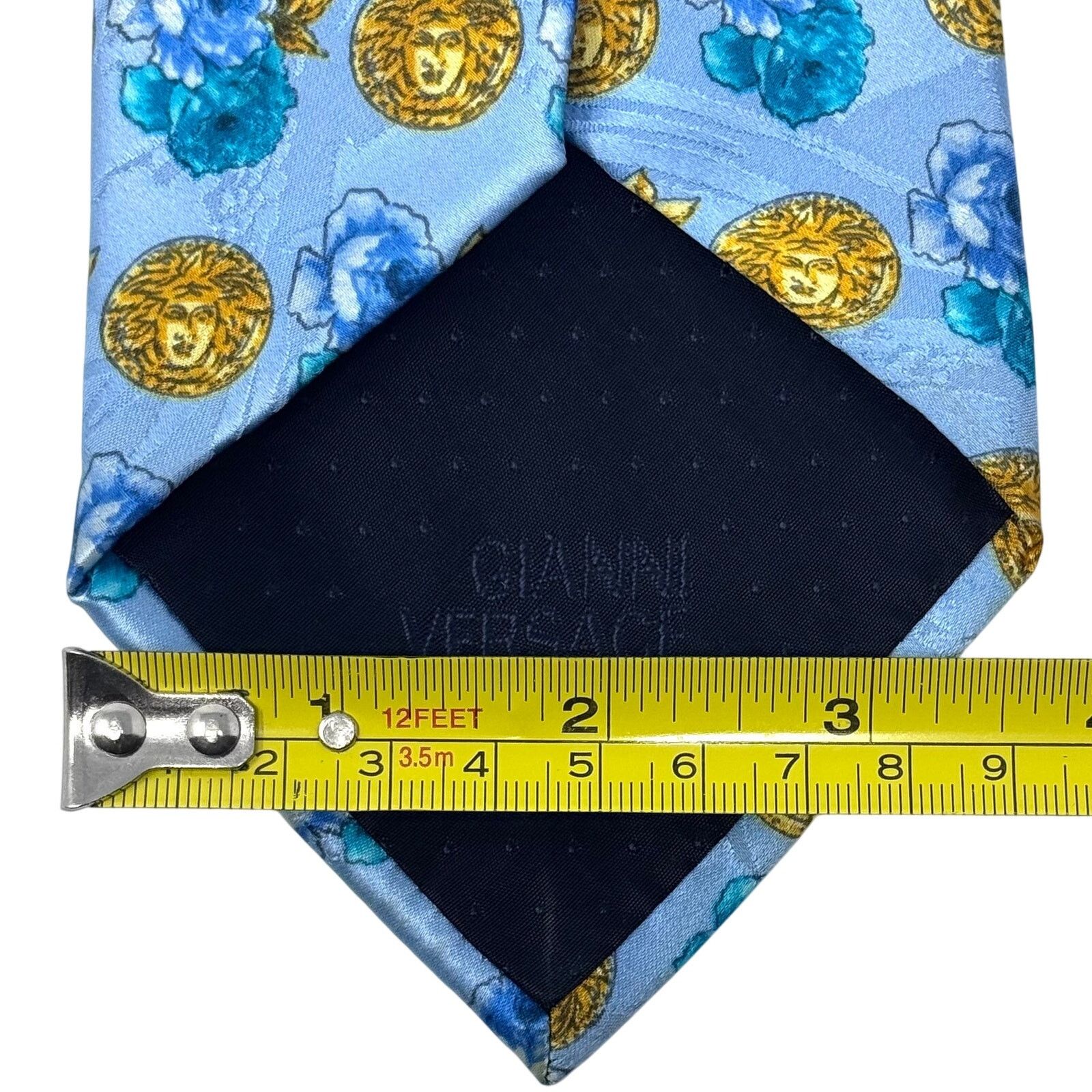 Versace Versace Sky Blue Medusa Tie Size ONE SIZE - 10 Thumbnail