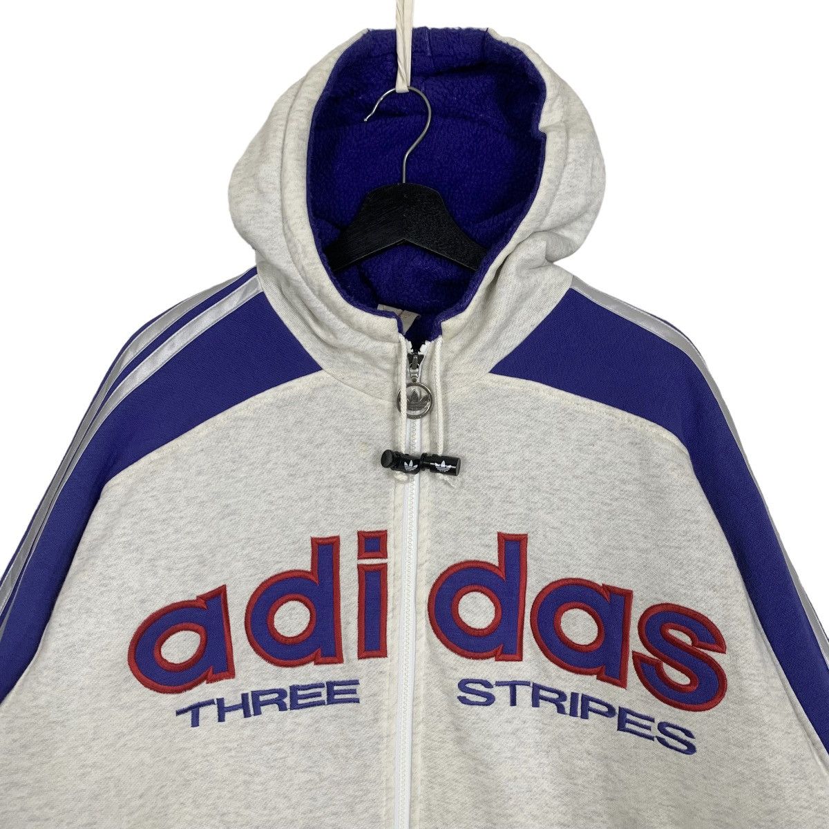 Adidas × Descente × Vintage Vintage 90s Adidas Descente Three Stripes Hoodie Jacket Size US XL / EU 56 / 4 - 2 Thumbnail