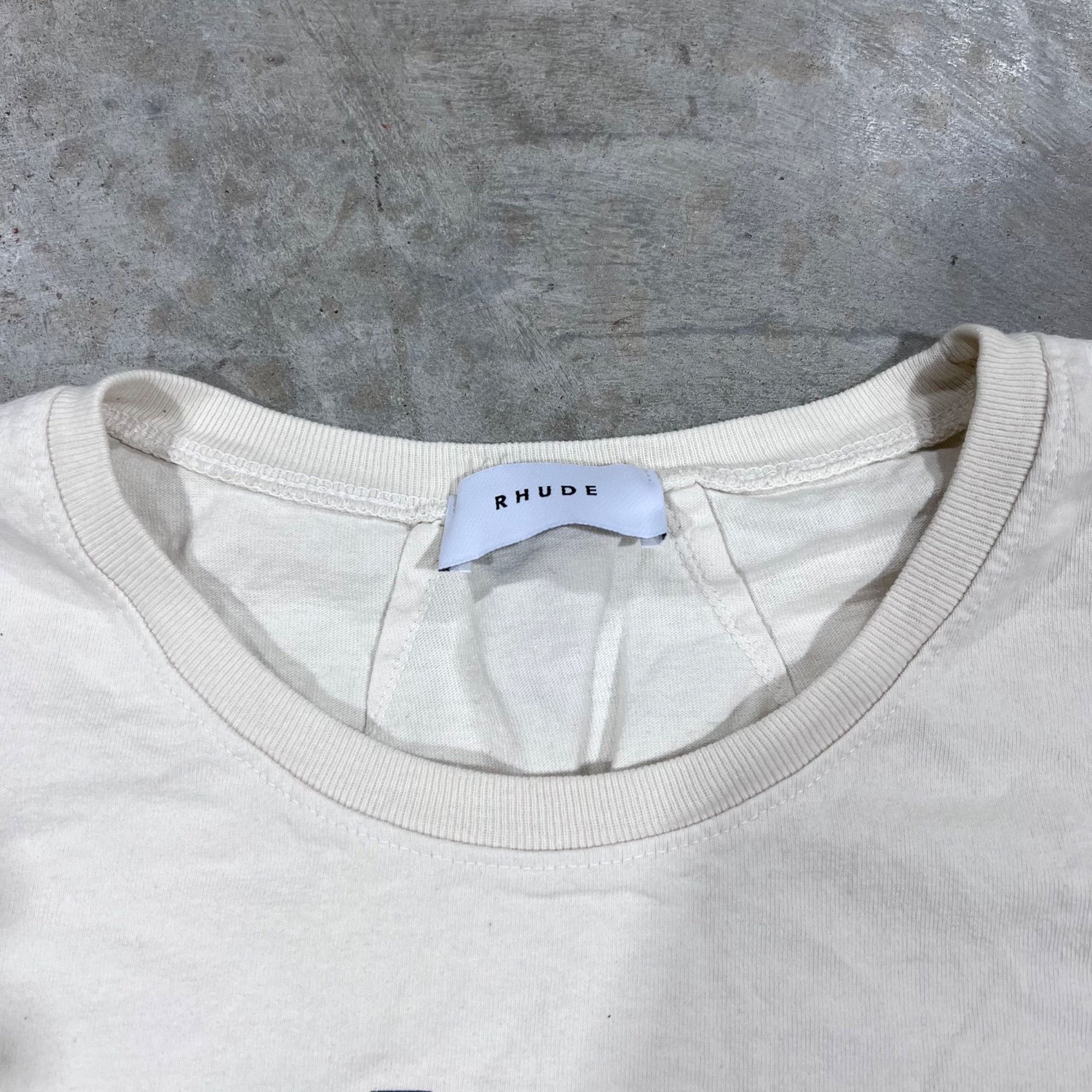 Rhude NEW RHUDE SIDE LOGO CREAM TEE SZ MEDIUM Size US M / EU 48-50 / 2 - 5 Thumbnail