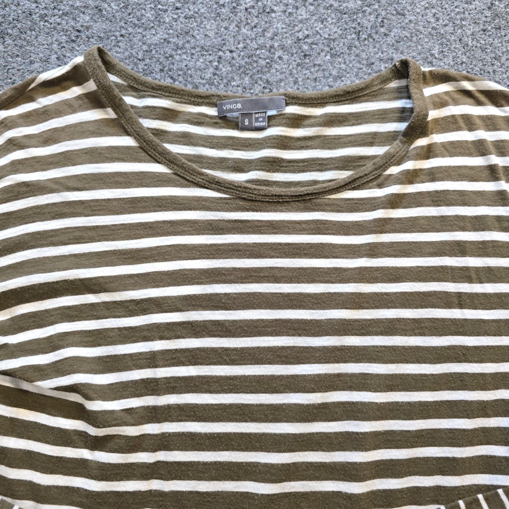 Vince Vince Top Womens Size S Green Striped Long Sleeve Stretch Casual Shirt Size S / US 4 / IT 40 - 2 Thumbnail