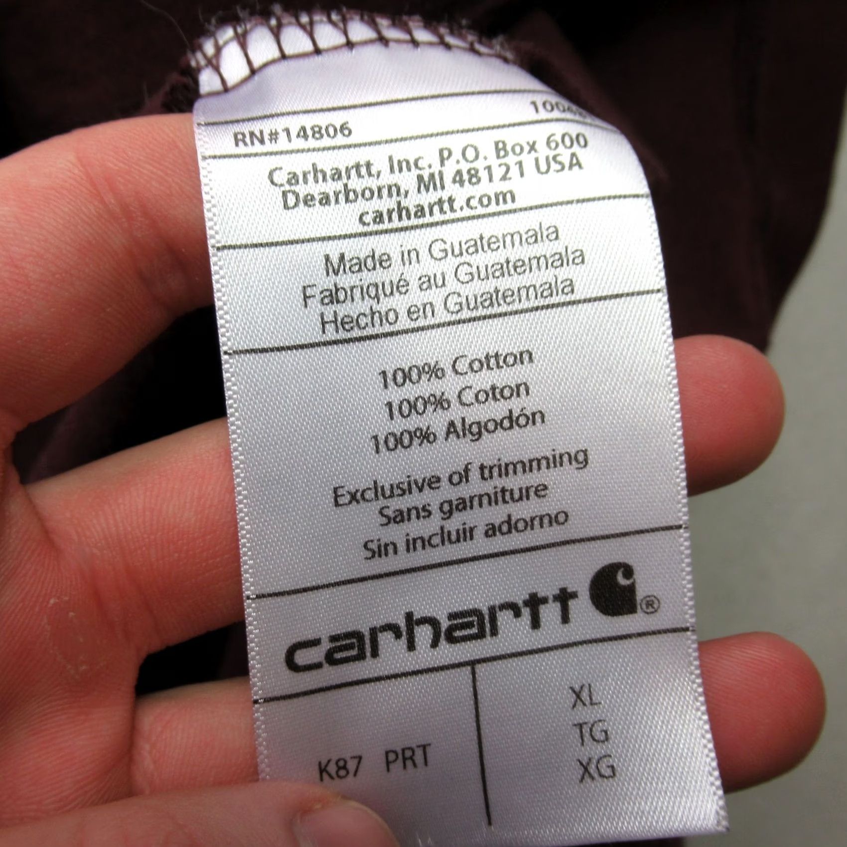 Carhartt Carhartt Mens Shirt XL Burgundy Short Sleeve Crew Neck Loose Lightweight Pocket Size US XL / EU 56 / 4 - 5 Thumbnail