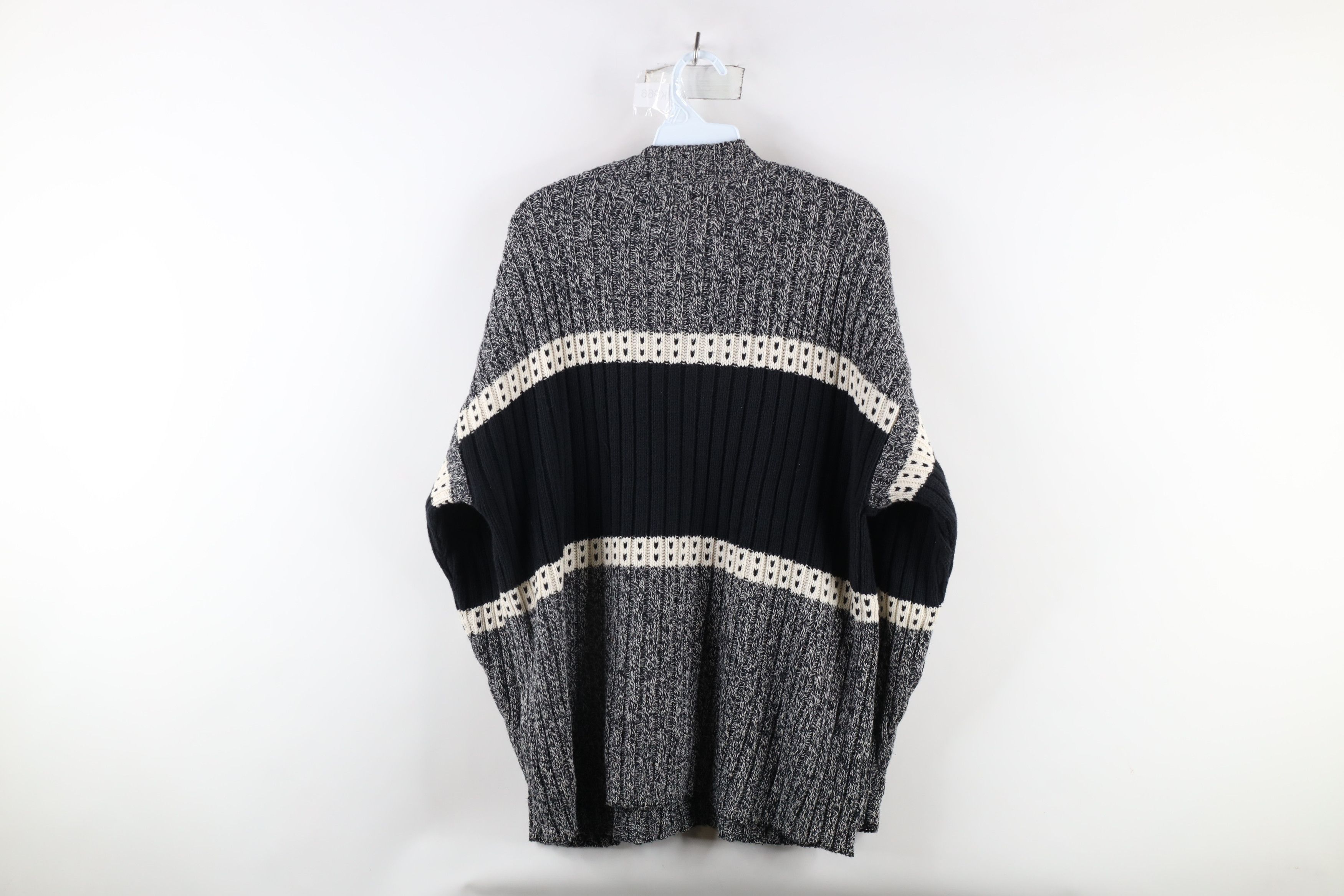 Vintage Vintage 90s Streetwear Block Chunky Ribbed Knit Dad Sweater Size US L / EU 52-54 / 3 - 6 Thumbnail
