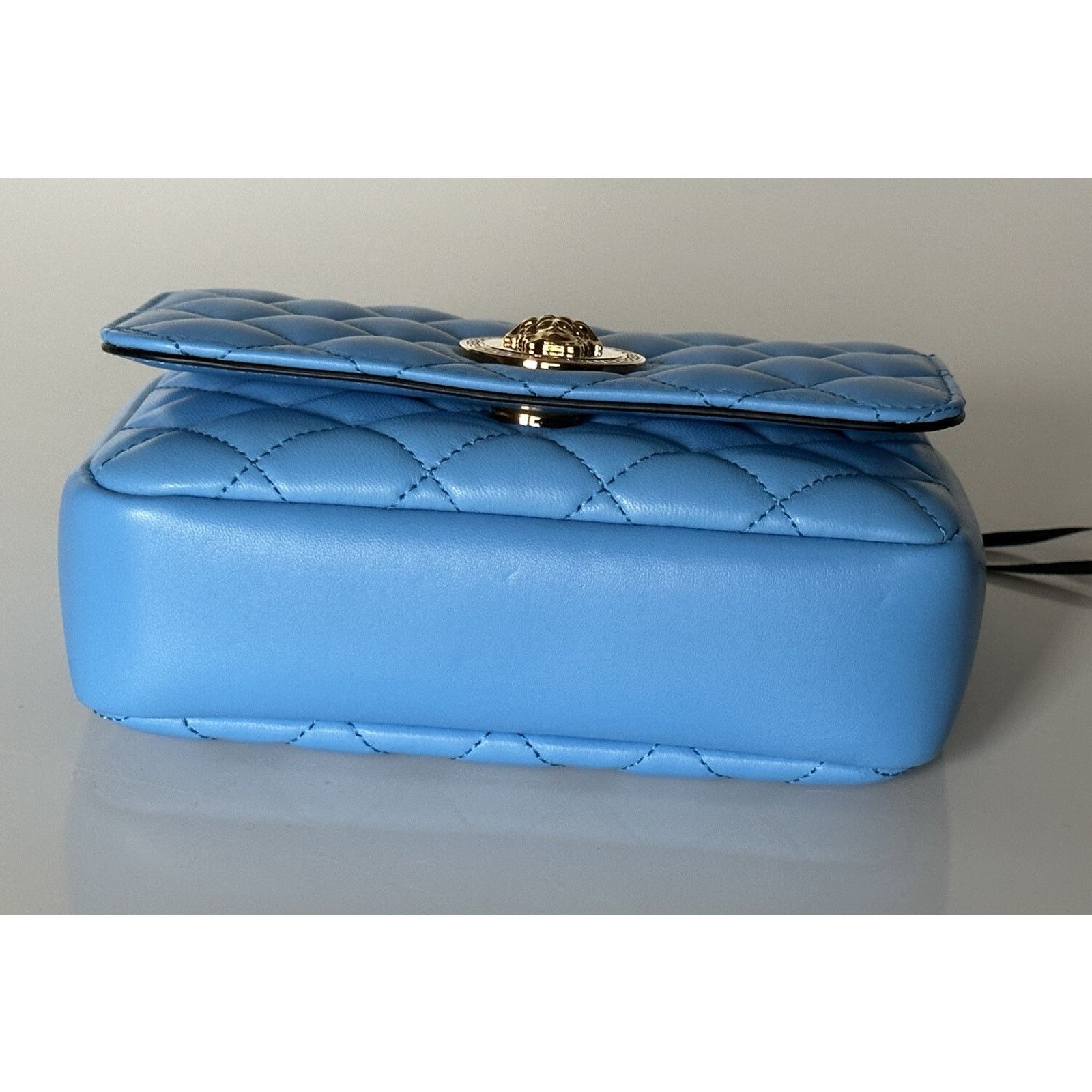 Versace Versace Quilted Leather Blue Small Shoulder Bag DBFI163S Size ONE SIZE - 8 Thumbnail