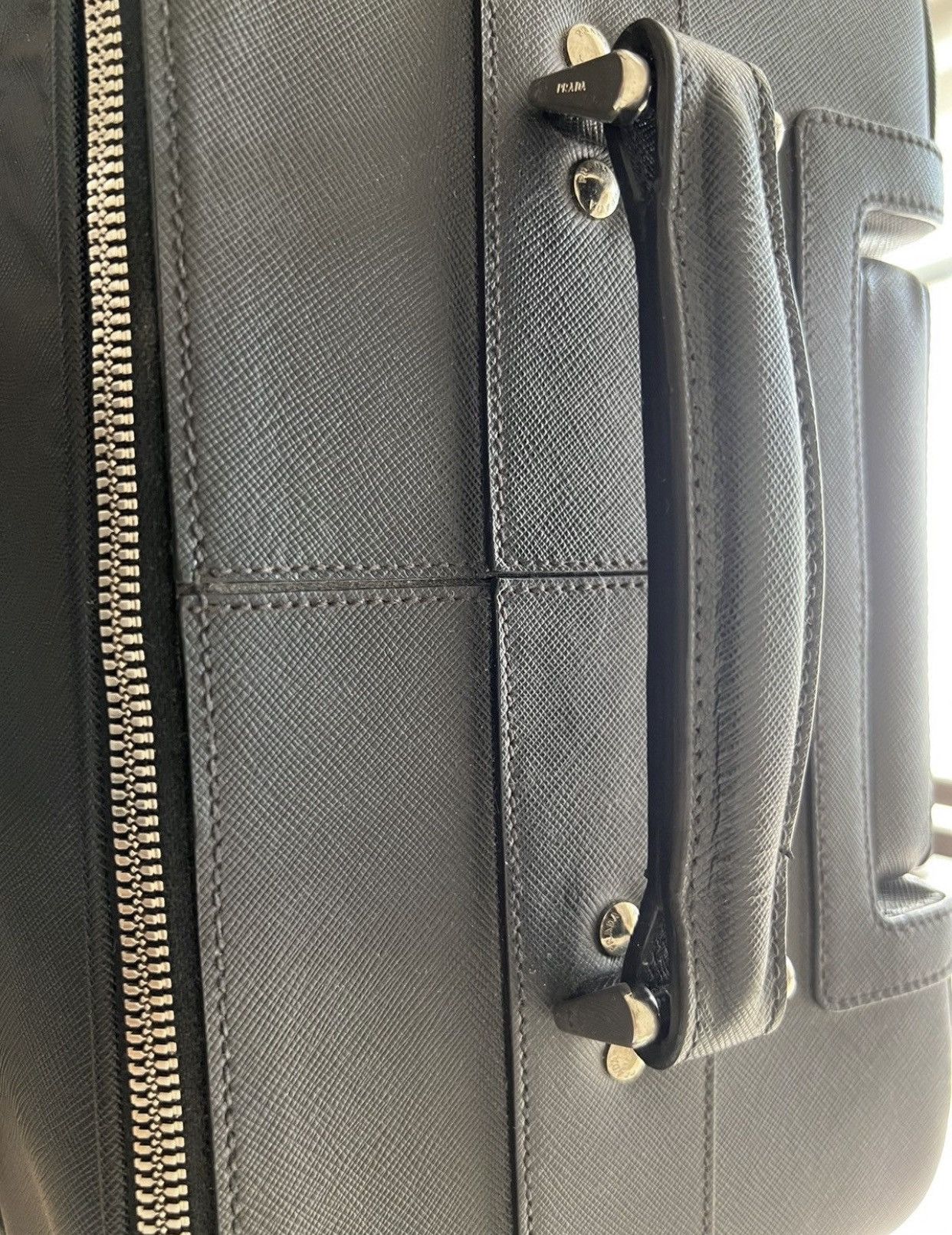 Prada Saffiano Leather Travel Suitcase | Carry On Size ONE SIZE - 7 Thumbnail