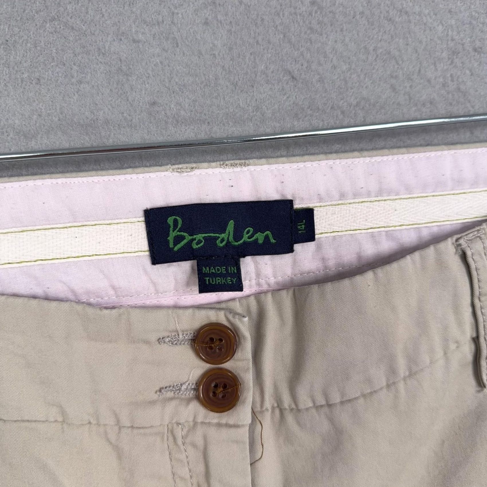 Boden Boden Pants Womens 14L Beige Chino Bootcut Stretch Twill Work Office Casual Size 36" / US 14 / IT 50 - 2 Thumbnail