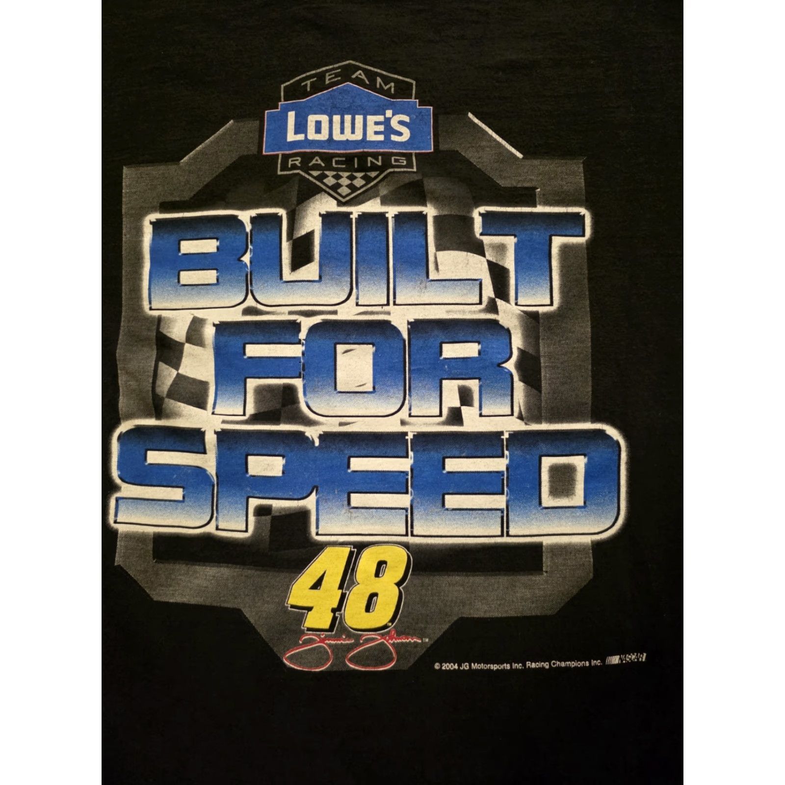 NASCAR VINTAGE Racing Champions Jimmie Johnson NASCAR Double-Sided T Shirt Black Large Size US L / EU 52-54 / 3 - 4 Thumbnail