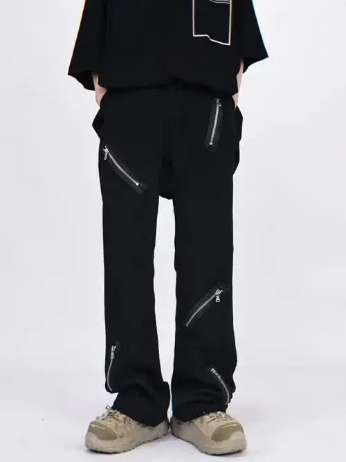 Vintage punk flared zipper pants Size US 32 / EU 48 - 3 Thumbnail
