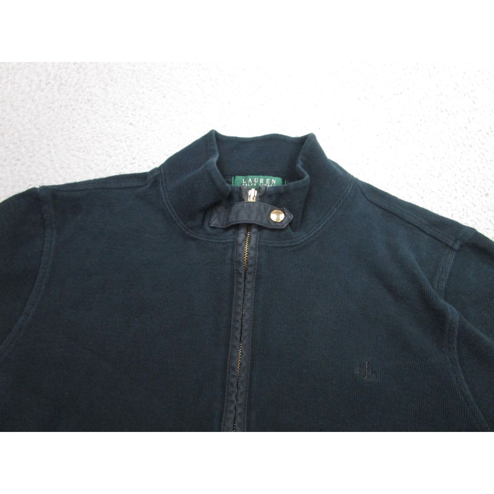 Ralph Lauren LAUREN RALPH LAUREN Military Jacket Womens Large Black Full Zip Mock Neck Made in USA Size L / US 10 / IT 46 - 2 Thumbnail