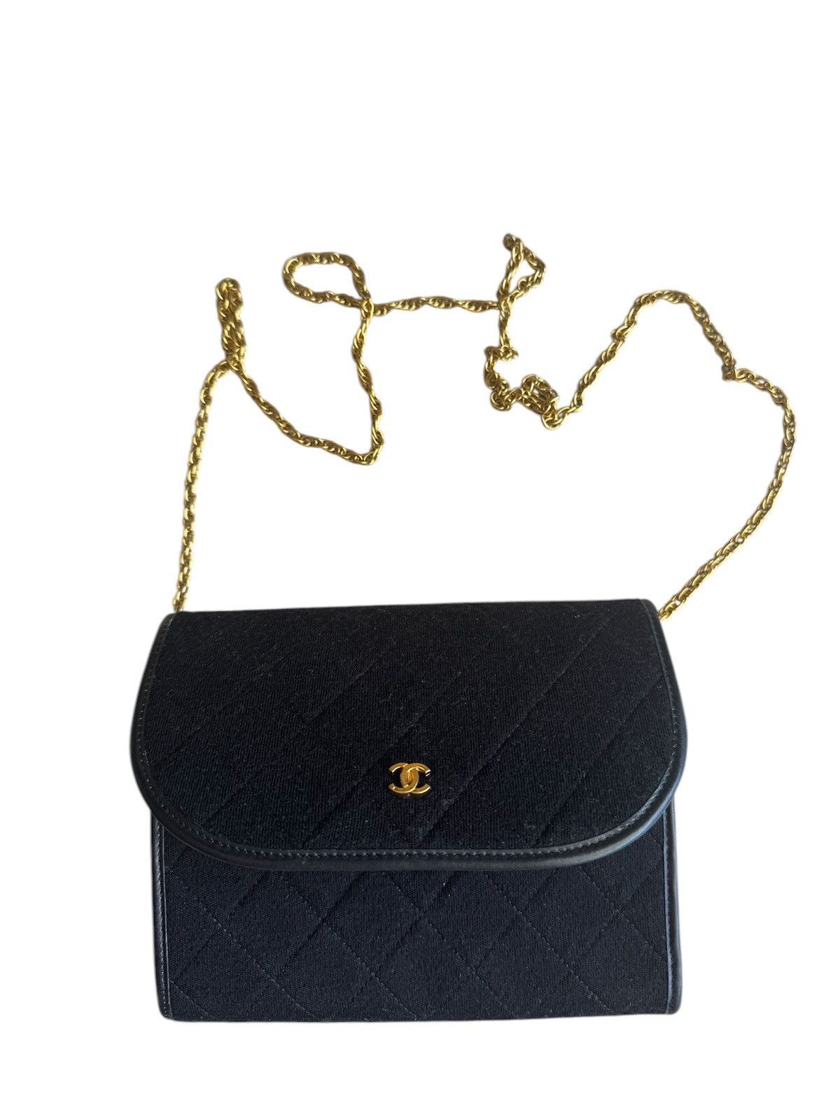 Chanel × Vintage Chanel Cotton Mini Crossbody Chain Handbag Size ONE SIZE - 14 Thumbnail