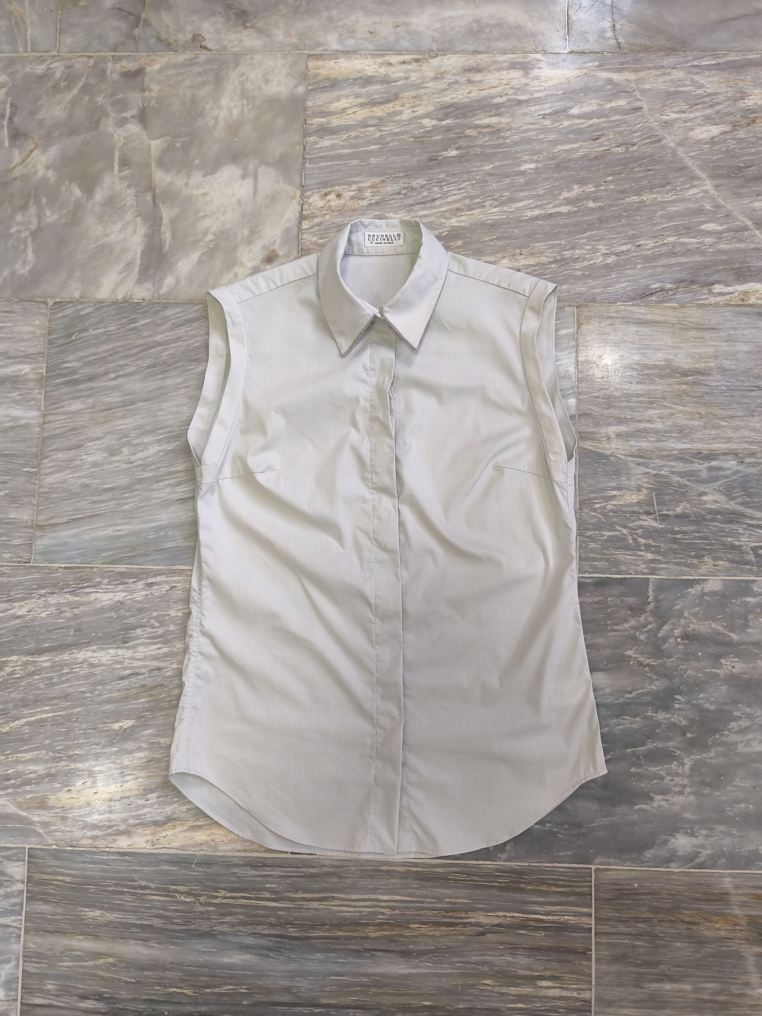 Brunello Cucinelli Brunello Cucinelli White blouse with monil chain Size S / US 4 / IT 40 - 1 Thumbnail