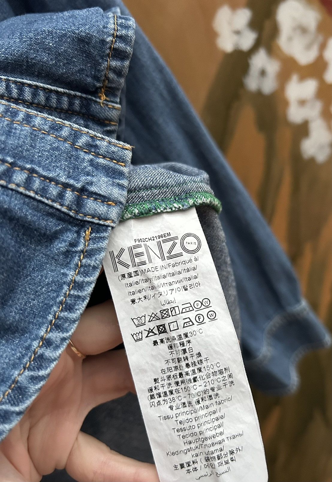 Kenzo Kenzo Paris Embroidered Tiger Denim Long Sleeve Shirt Size S / US 4 / IT 40 - 7 Thumbnail