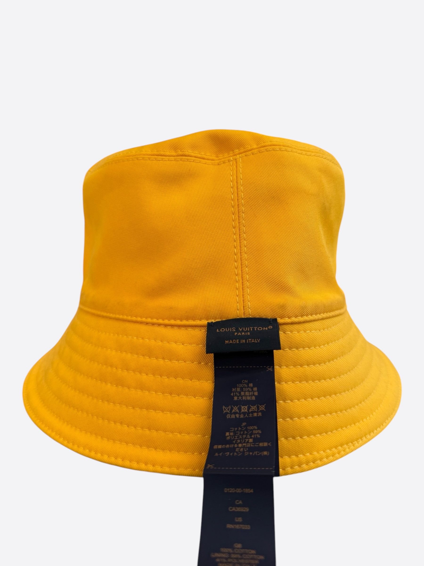 Louis Vuitton Louis Vuitton White & Yellow Monogram Reversible Bucket Hat Size ONE SIZE - 6 Thumbnail