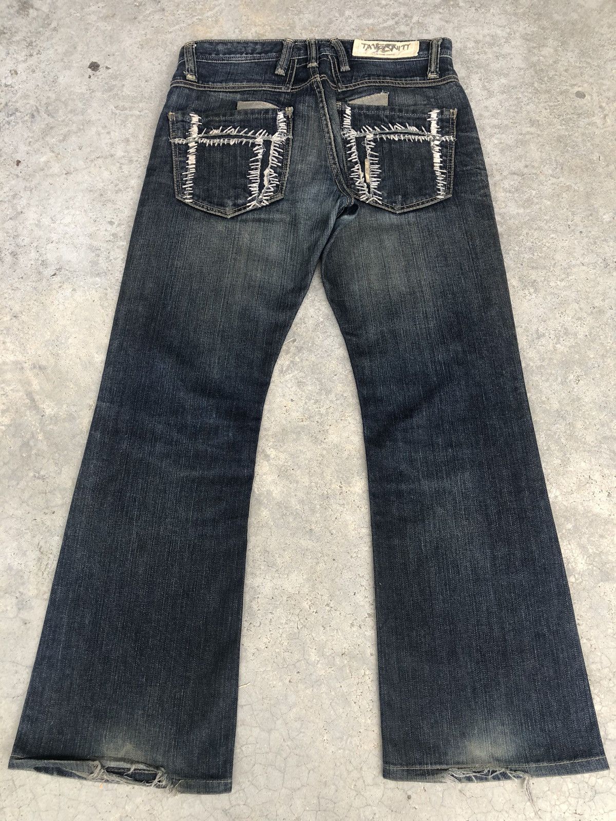 If Six Was Nine Taverniti Flared Jeans Mudwash Distressed Jeans Size US 33 - 2 Thumbnail