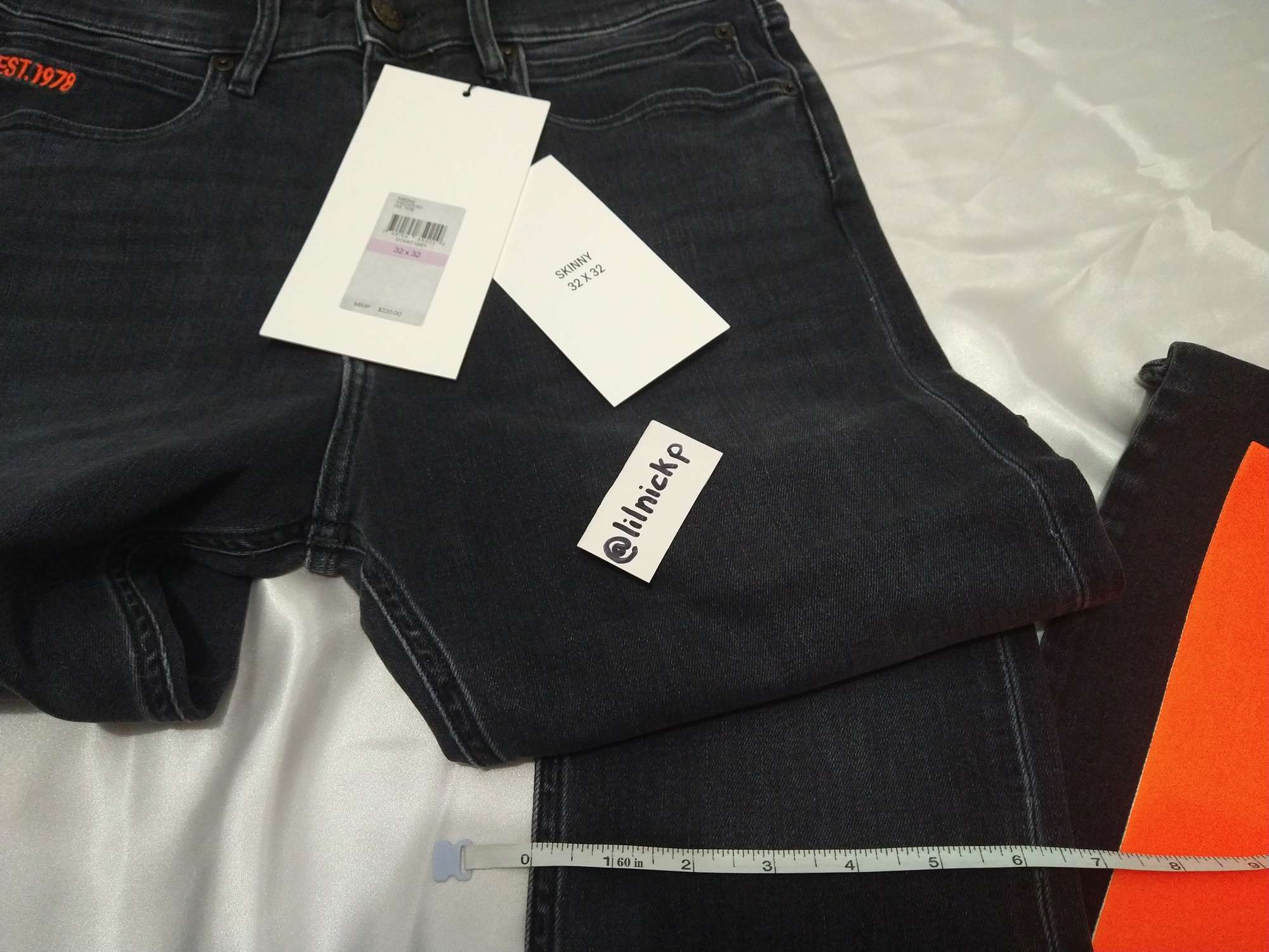 Calvin Klein 205W39NYC EST. 1978 Skinny Leg Comet Grey Jeans Size US 32 / EU 48 - 10 Thumbnail