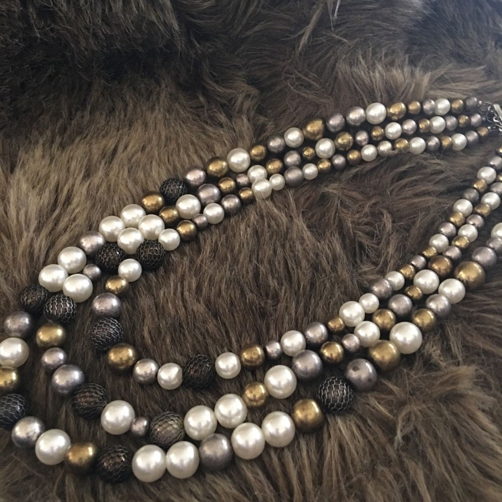 Vintage Vintage layered triple strand beaded necklace Size ONE SIZE - 6 Thumbnail