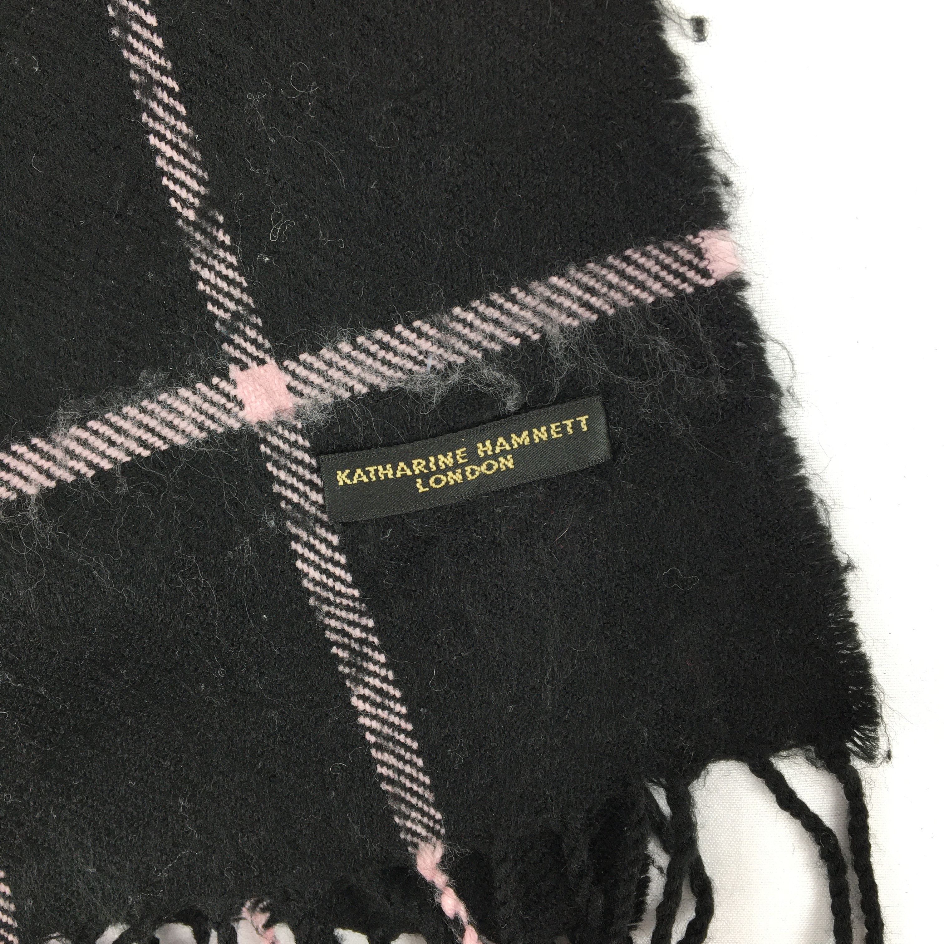 Katharine Hamnett London Vintage Katharine Hamnett Scarf Muffler Wool Check Scarves Size ONE SIZE - 4 Thumbnail