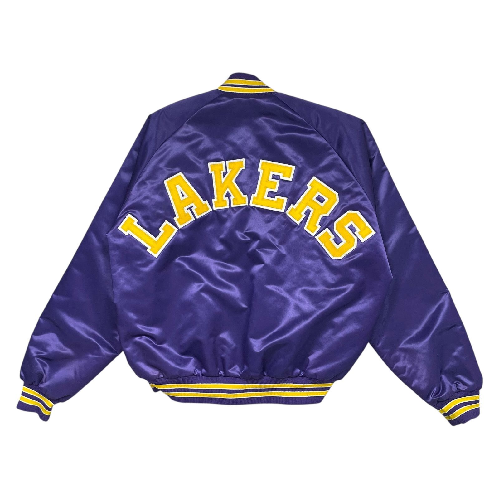 NBA 90s LA LAKERS SATIN BOMBER JACKET PURPLE SIZE XL MADE IN USA Size US XL / EU 56 / 4 - 1 Thumbnail