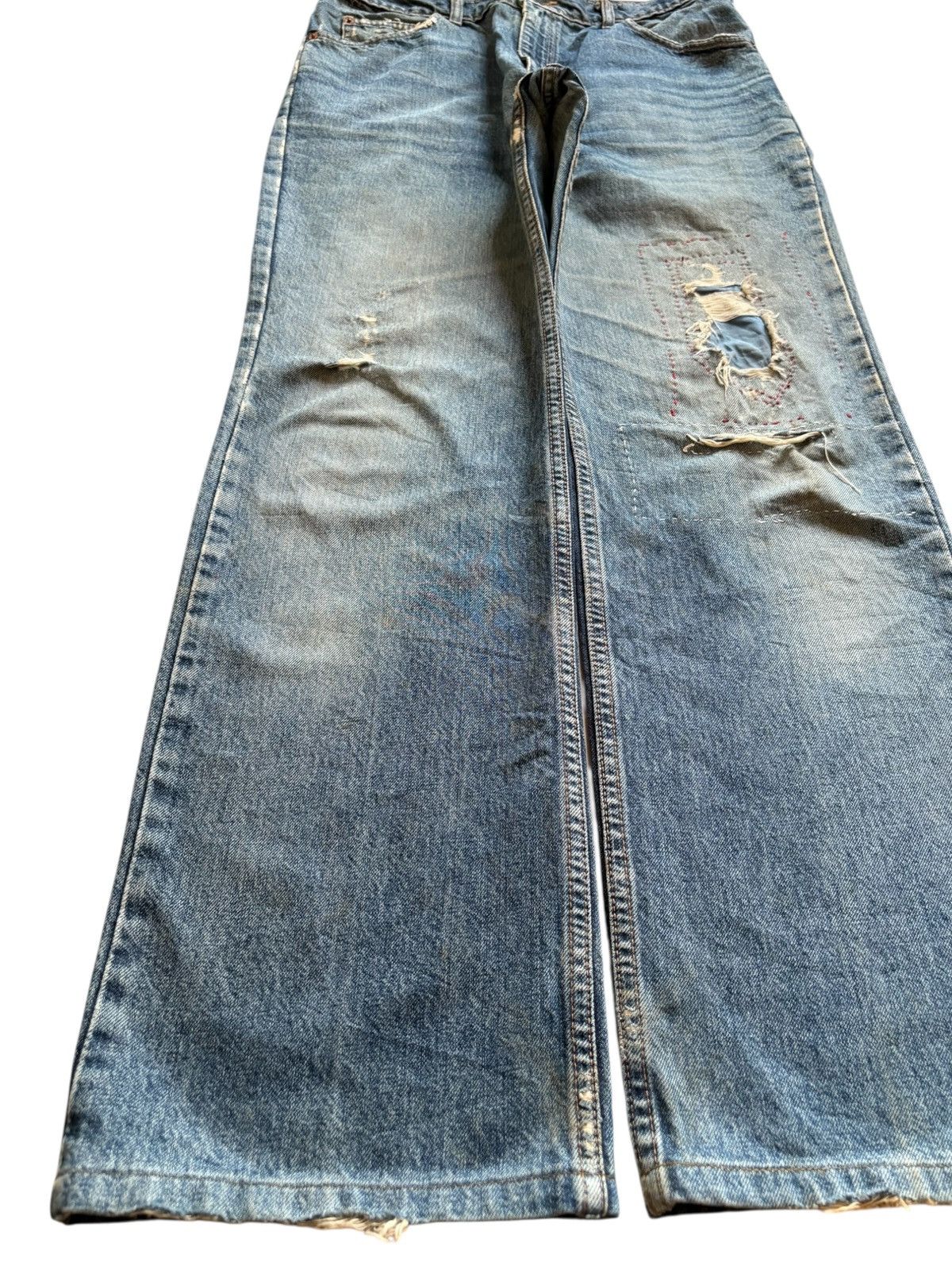 LVC × Levi's × Levi's Vintage Clothing Vintage 90s Levis 505 Orange Tab Patch Distressed Baggy Jean Size US 32 / EU 48 - 6 Thumbnail