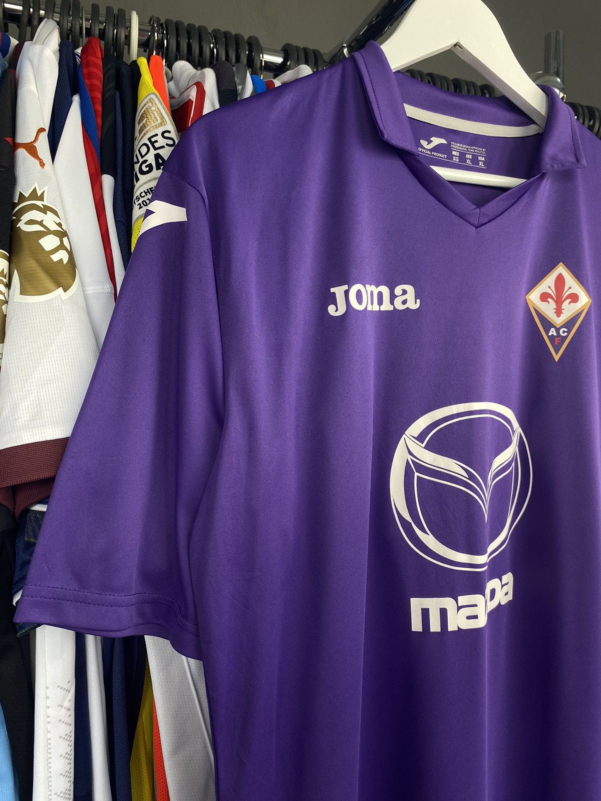 Joma 2013/14 JOMA FIORENTINA HOME SOCCER FOOTBALL JERSEY SHIRT Size US XL / EU 56 / 4 - 5 Thumbnail