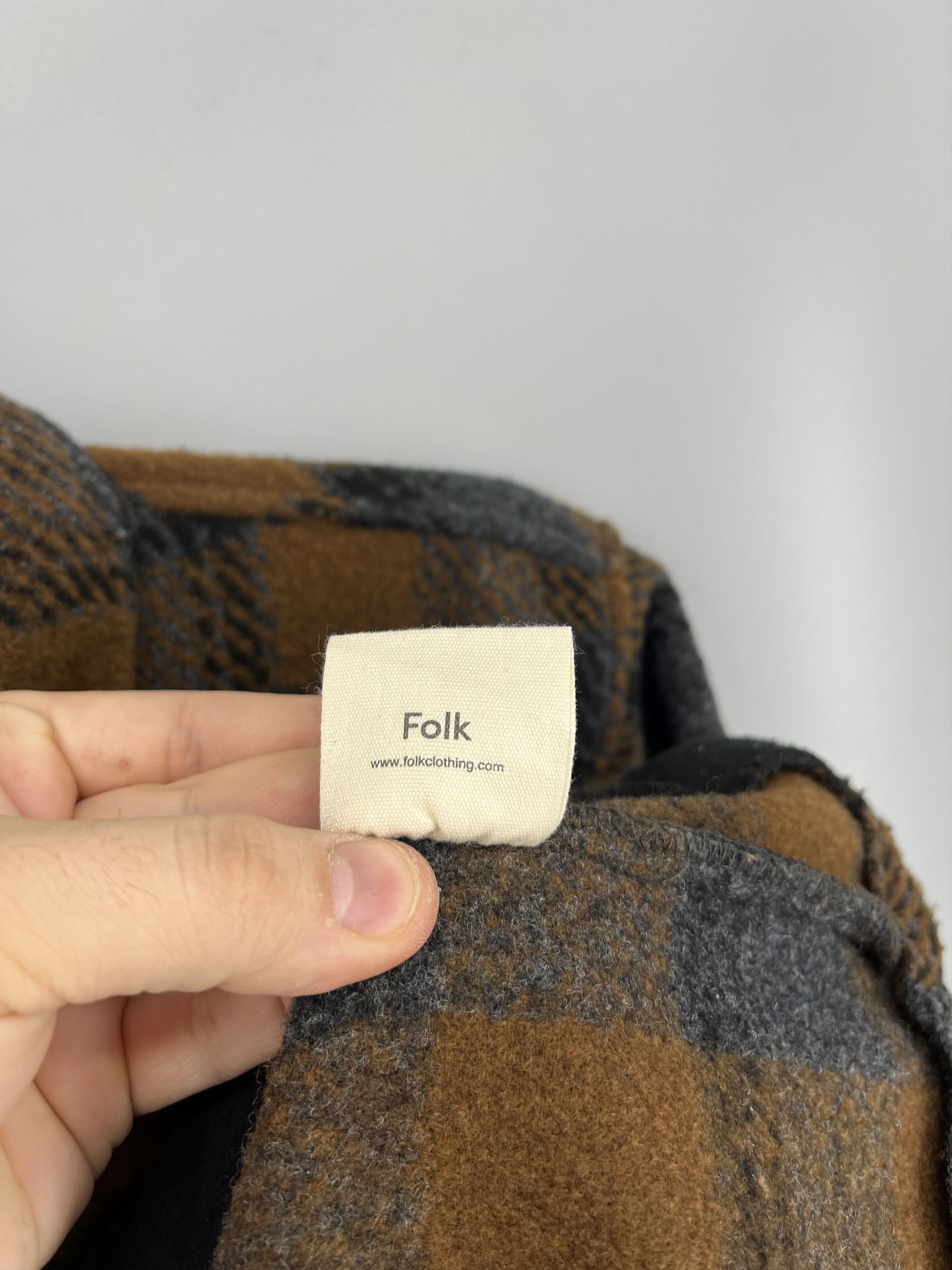 Folk Folk Ryburn Check Olive Green Flannel Over Shirt Chore Size US M / EU 48-50 / 2 - 8 Thumbnail