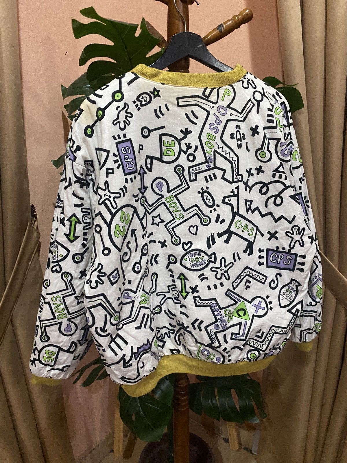 Other Vintage Yellow & Graphic Reversible Sweatshirt Streetwear Size US M / EU 48-50 / 2 - 6 Thumbnail