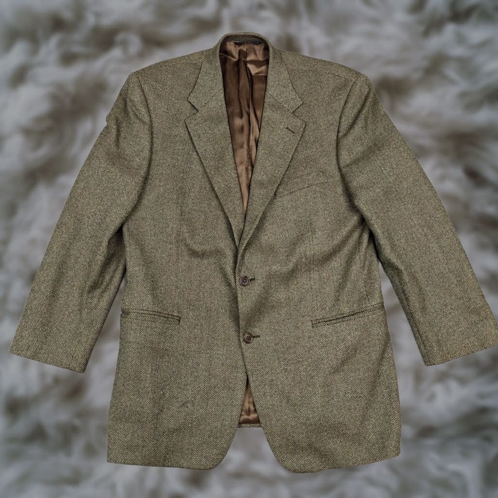 Brooks Brothers Brooks Brothers Blazer Mens 54 Brown Wool Herringbone Tweed Sport Coat Jacket Size 54R - 1 Thumbnail