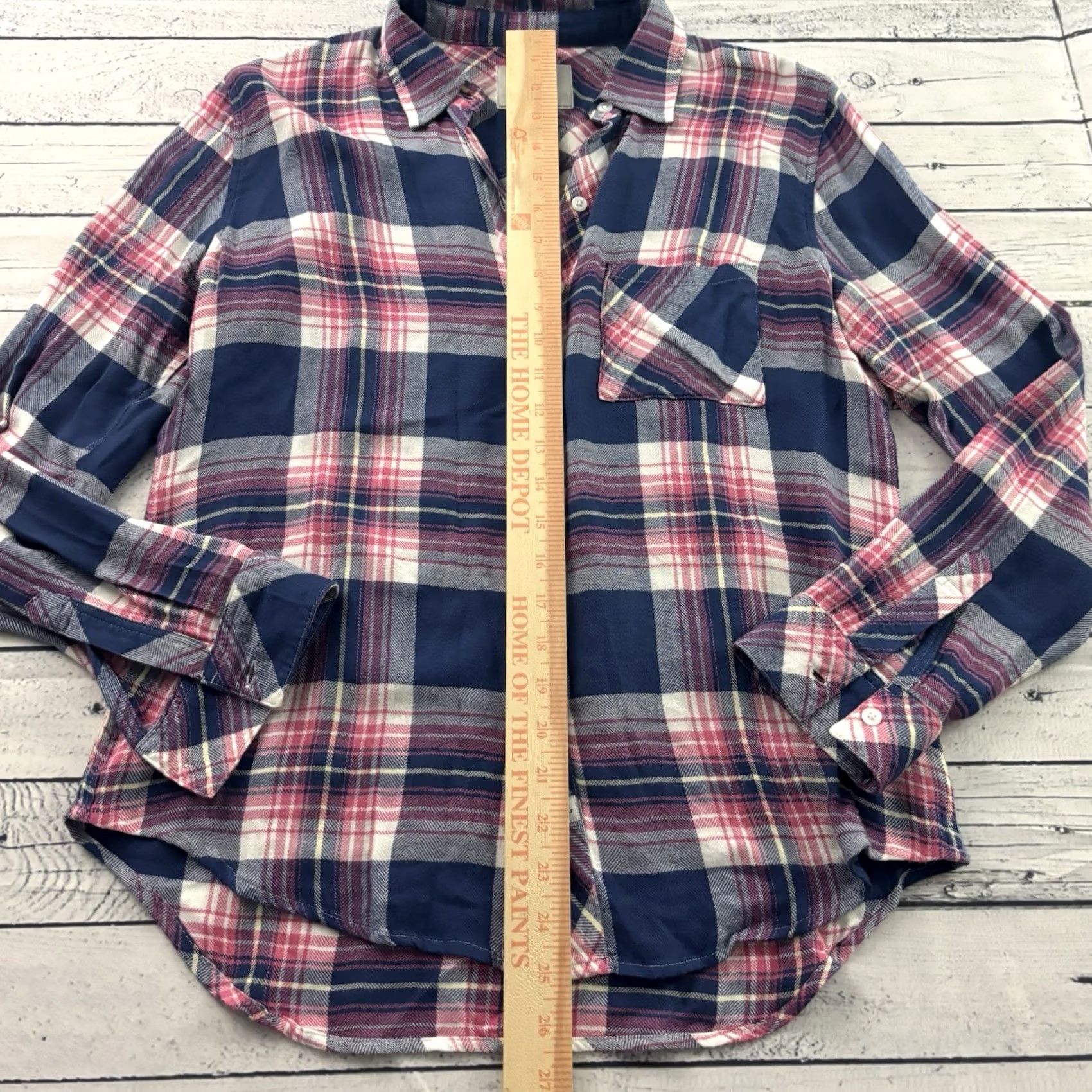Rails Rails Hunter Long Sleeve Plaid Button-Up Women's Small Pink Blue Shirt Size S / US 4 / IT 40 - 3 Thumbnail