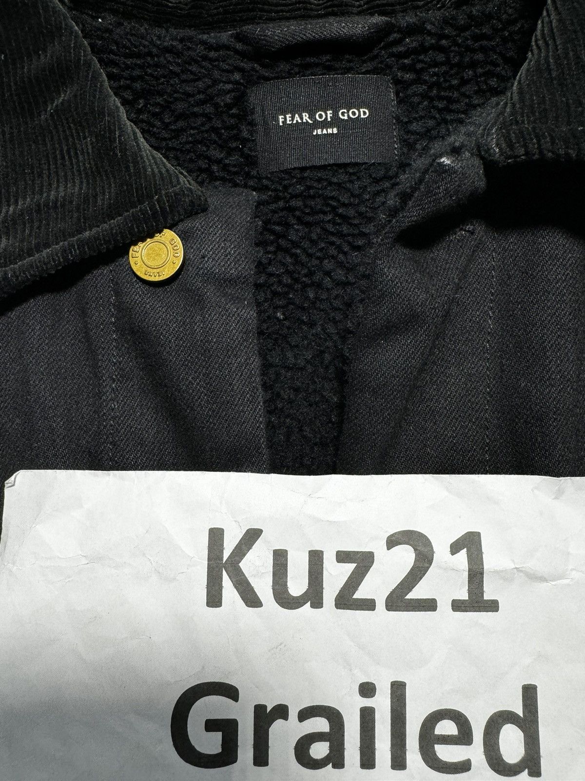 Fear of God 5th Selvedge Denim Alpaca Trucker Jacket Size US L / EU 52-54 / 3 - 3 Thumbnail