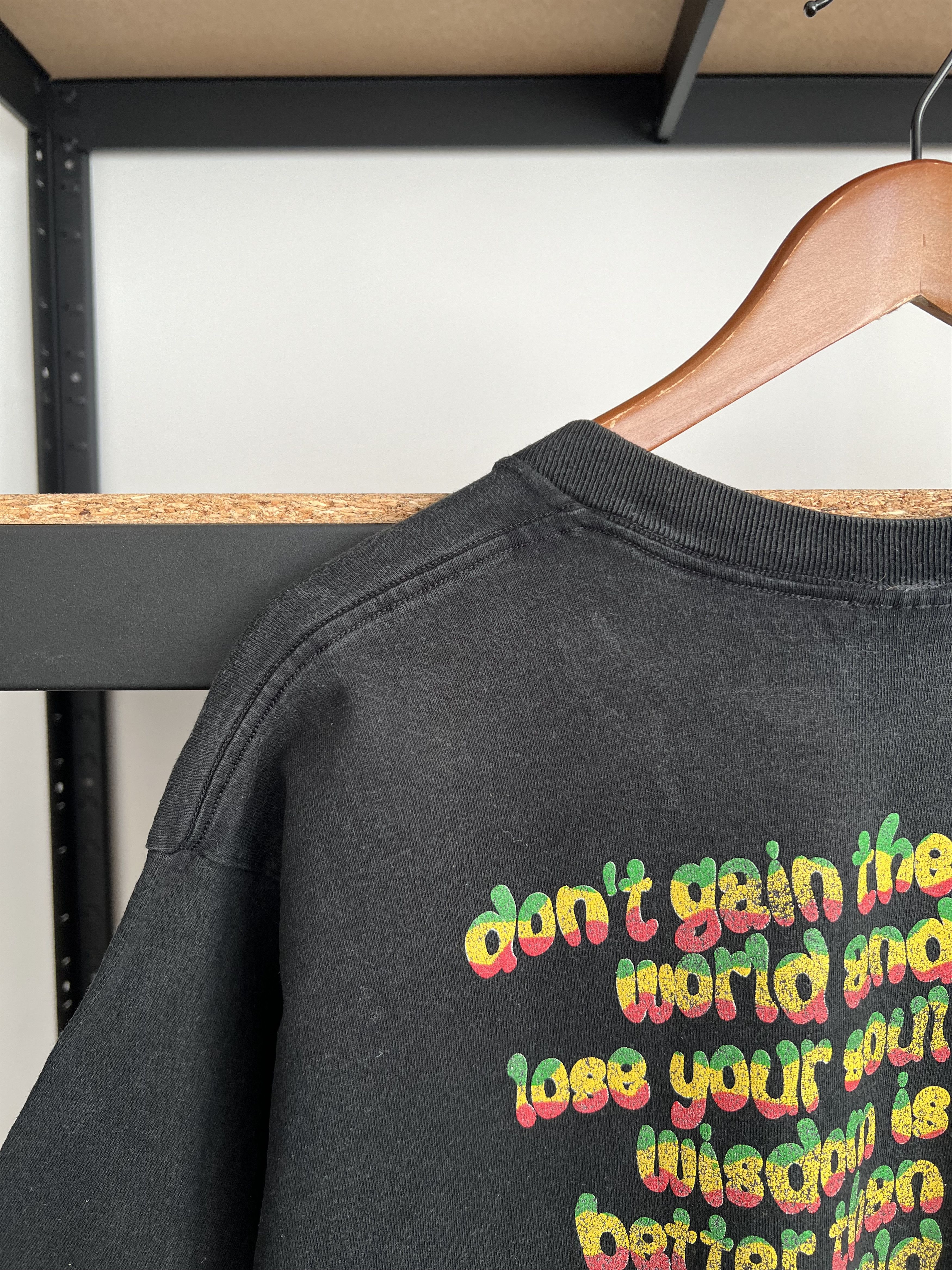 Band Tees Vintage 1996 Bob Marley Zion Train Jamaica Black T-shirt Size US XL / EU 56 / 4 - 24 Thumbnail