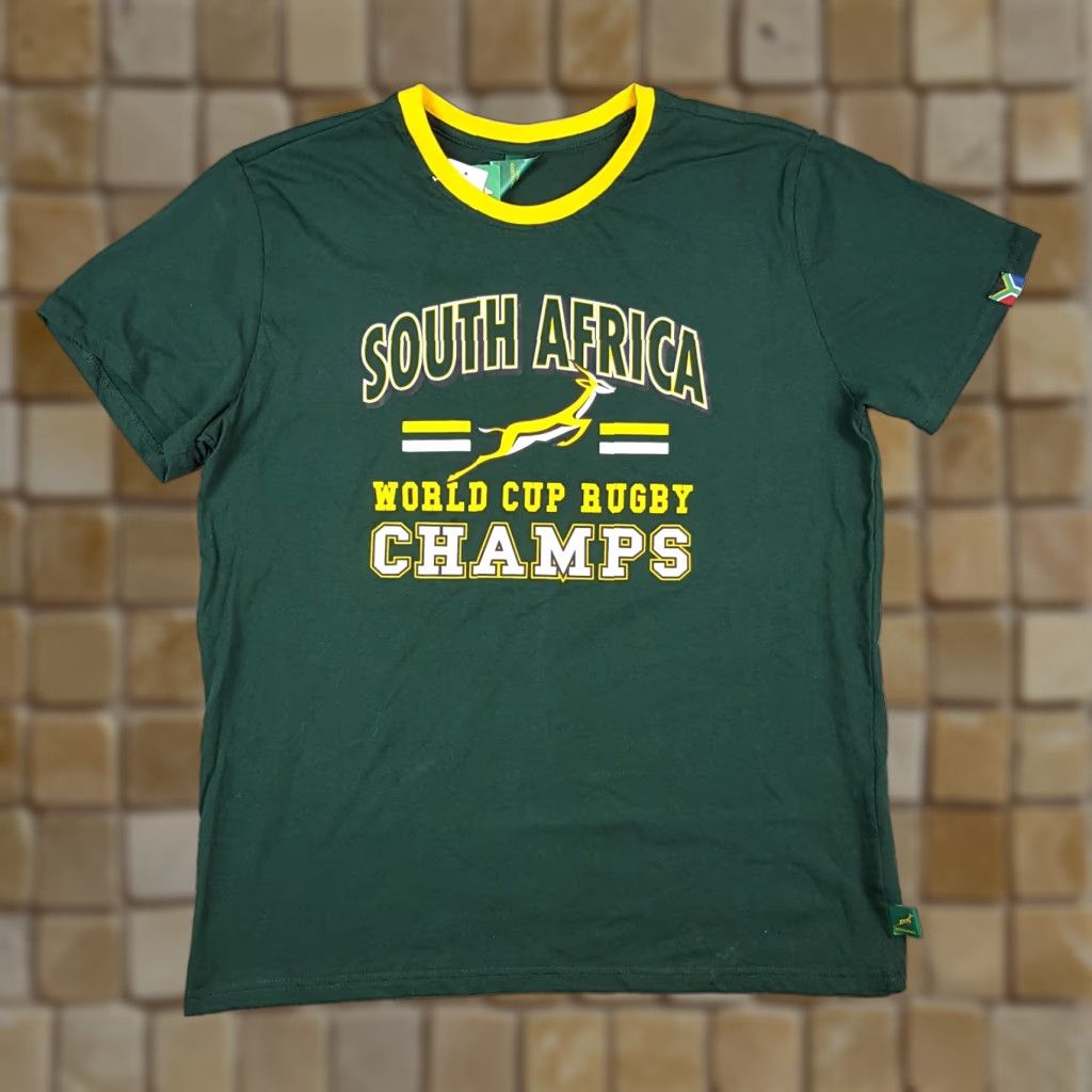 Vintage Springboks Shirt Men Large South Africa World Cup Rugby Champs Green Cotton Embroidered Logo Vintage 90s 00s Y2K Field T Shirt Size US L / EU 52-54 / 3 - 1 Thumbnail