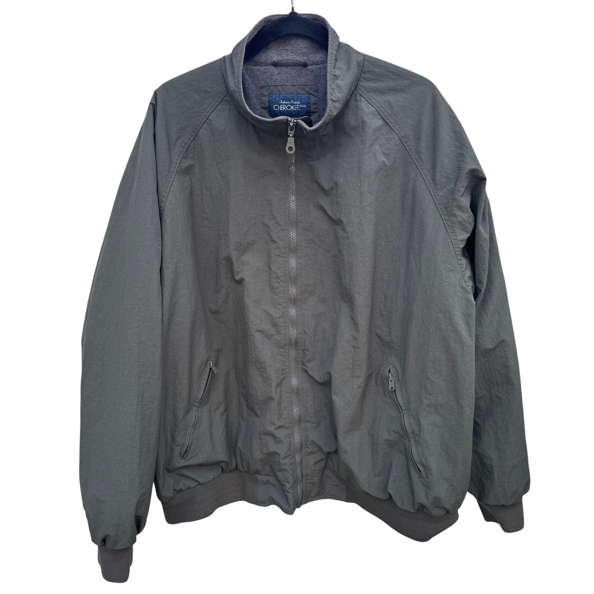 Cherokee Cherokee Vintage Mens Fleece Lined Olive Green XL Bomber Jac Size US XL / EU 56 / 4 - 1 Thumbnail