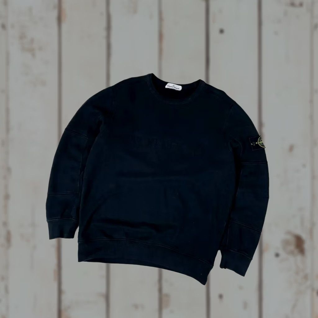 Stone Island Stone Island Sweatshirt Men L Black Garment Dyed Intarsia Logo Crew Neck Pullover Size L Color Black Logo Detail 90s? Size US L / EU 52-54 / 3 - 1 Thumbnail