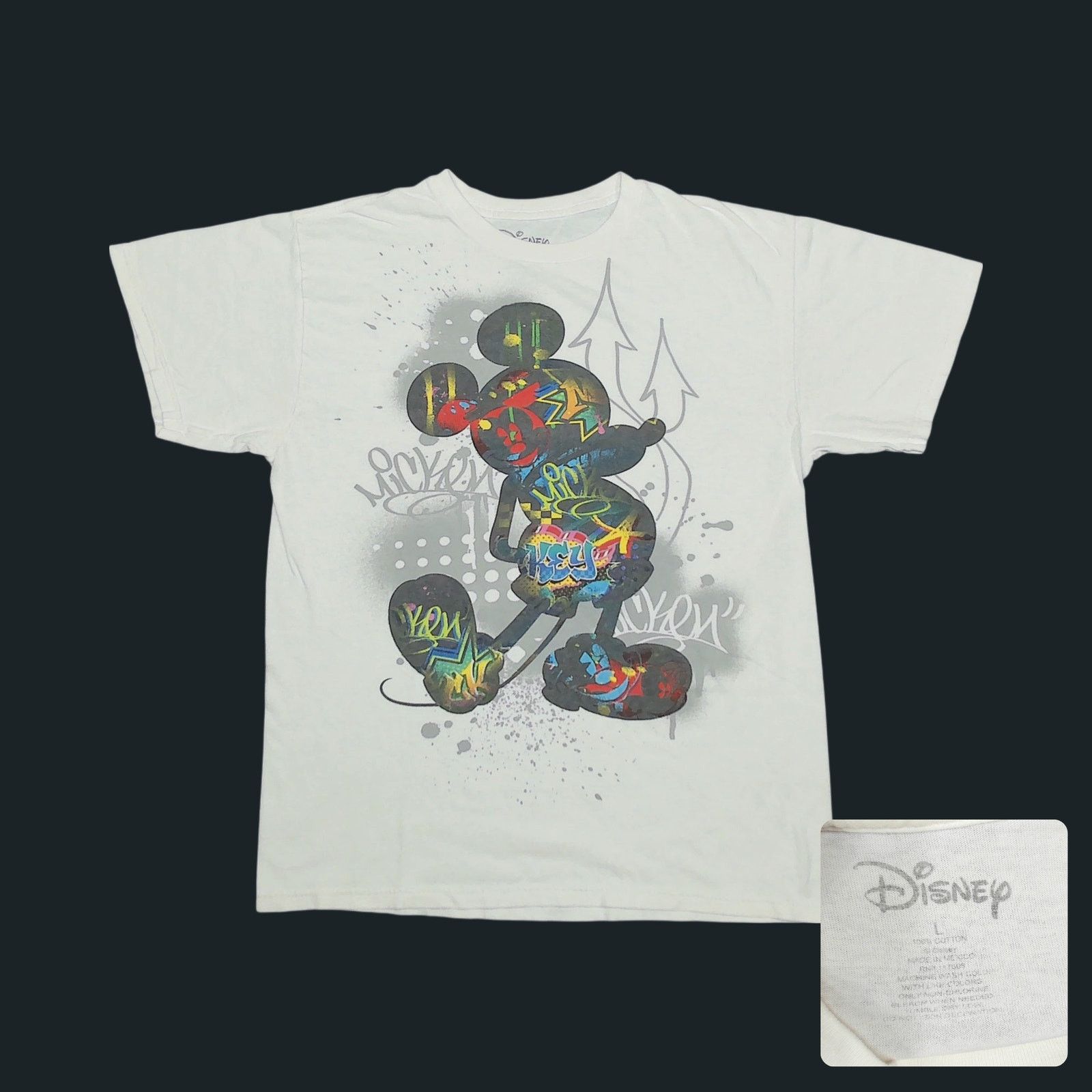 Disney Disney / Streetwear - Mickey Mouse Graffiti Graphic Tee Size US L / EU 52-54 / 3 - 1 Thumbnail