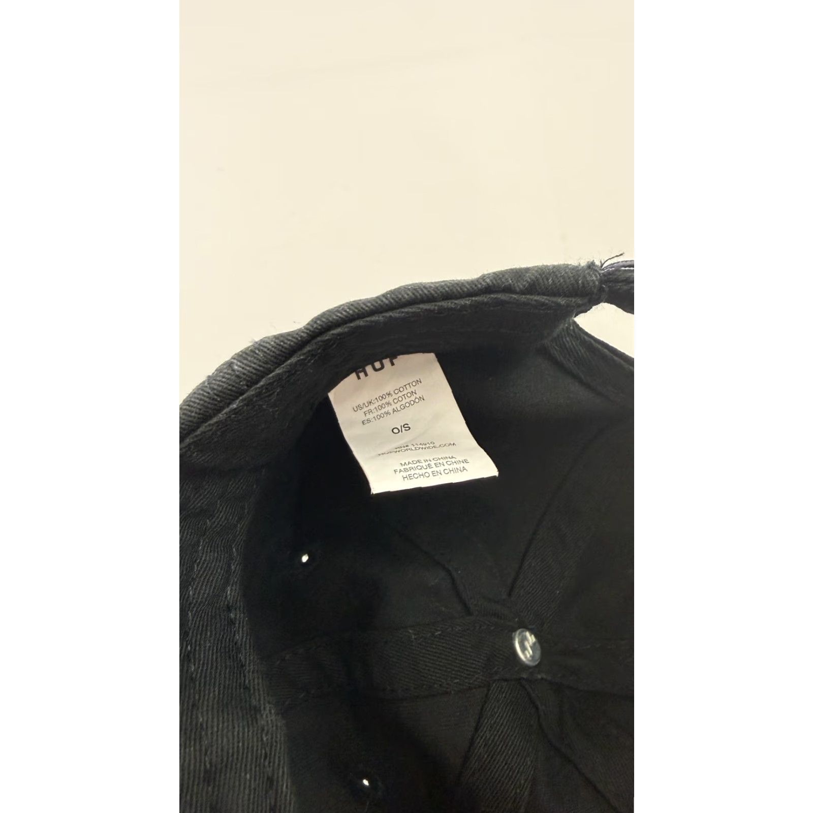 Huf HUF Hat Cap Strap Back One Size Black Embroidered Logo Cotton Mens Baseball Cap Adjustable Twill Six-Panel Tech Size ONE SIZE - 4 Thumbnail