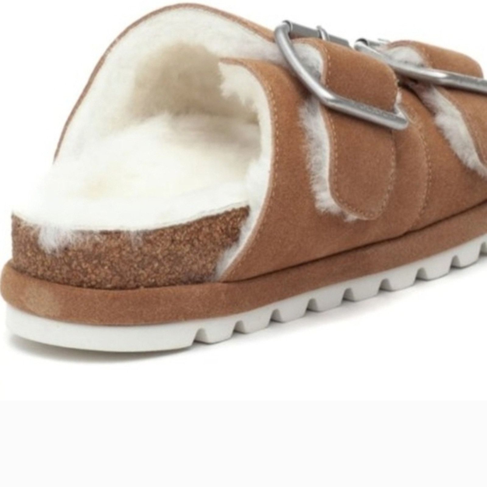 J/Slides Anthropology J/Slides Lynx Cognac Suede Shearling Fur Lined Size US 9 / IT 39 - 2 Thumbnail