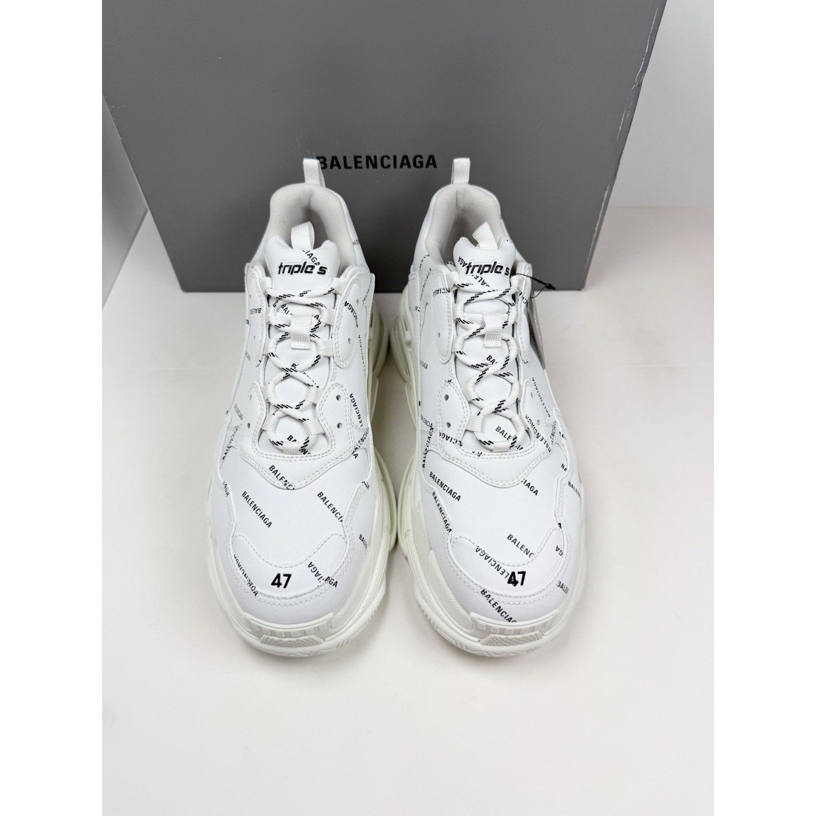 Balenciaga Size 47EU/14US - Balenciaga Triple S Allover Logo NEW Size US 14 / EU 47 - 3 Thumbnail
