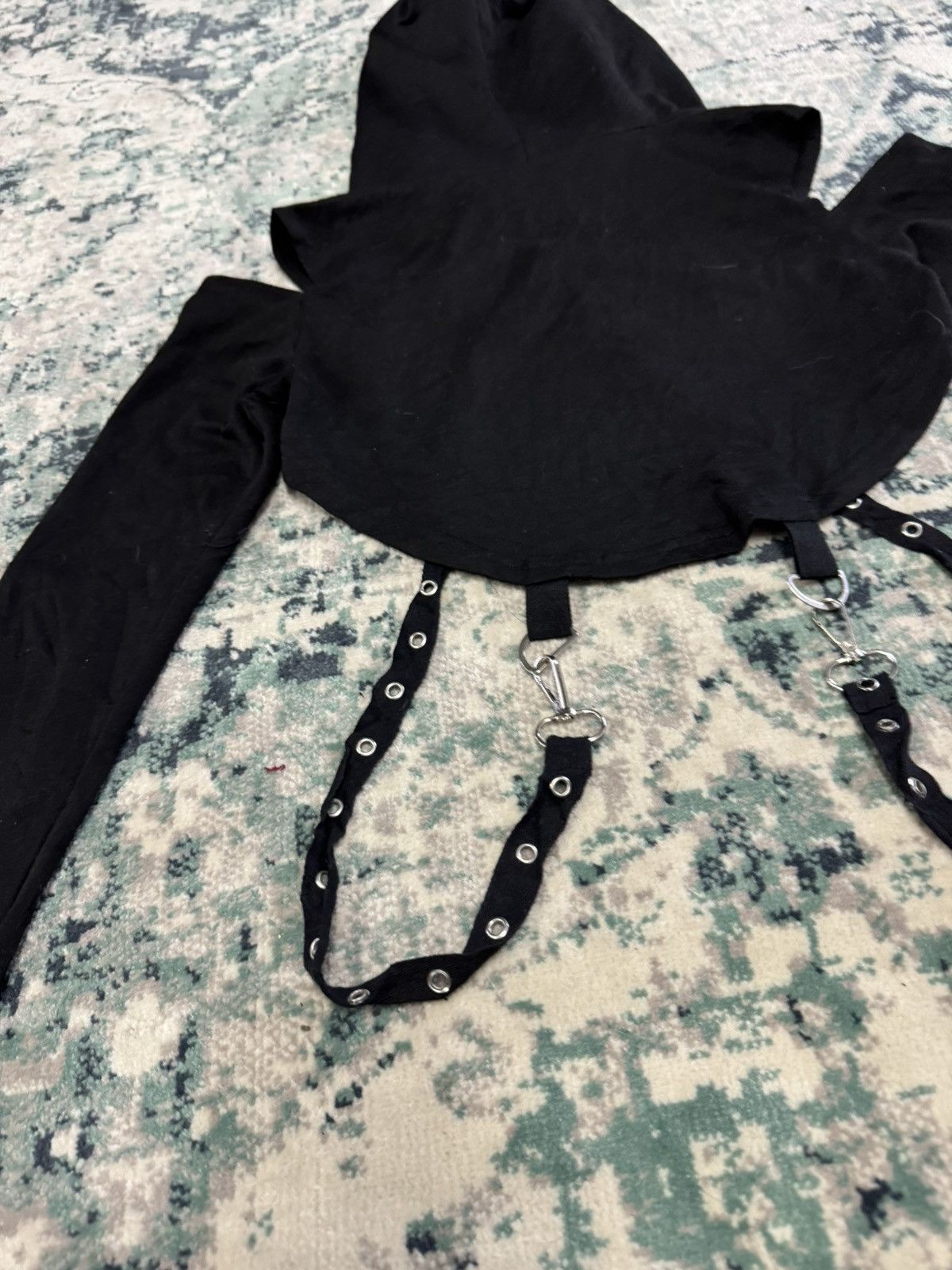 Japanese Brand × Vintage ROMWE GRUNGE PUNK ULTRA SHORT HOODED SPLICED WITH CHAIN Size XS / US 0-2 / IT 36-38 - 9 Thumbnail
