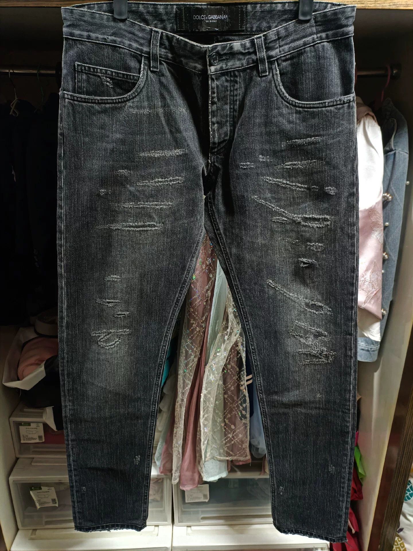 Dolce & Gabbana Dolce & Gabbana Mafia Embroidered Distressed Jeans Size US 34 / EU 50 - 1 Thumbnail