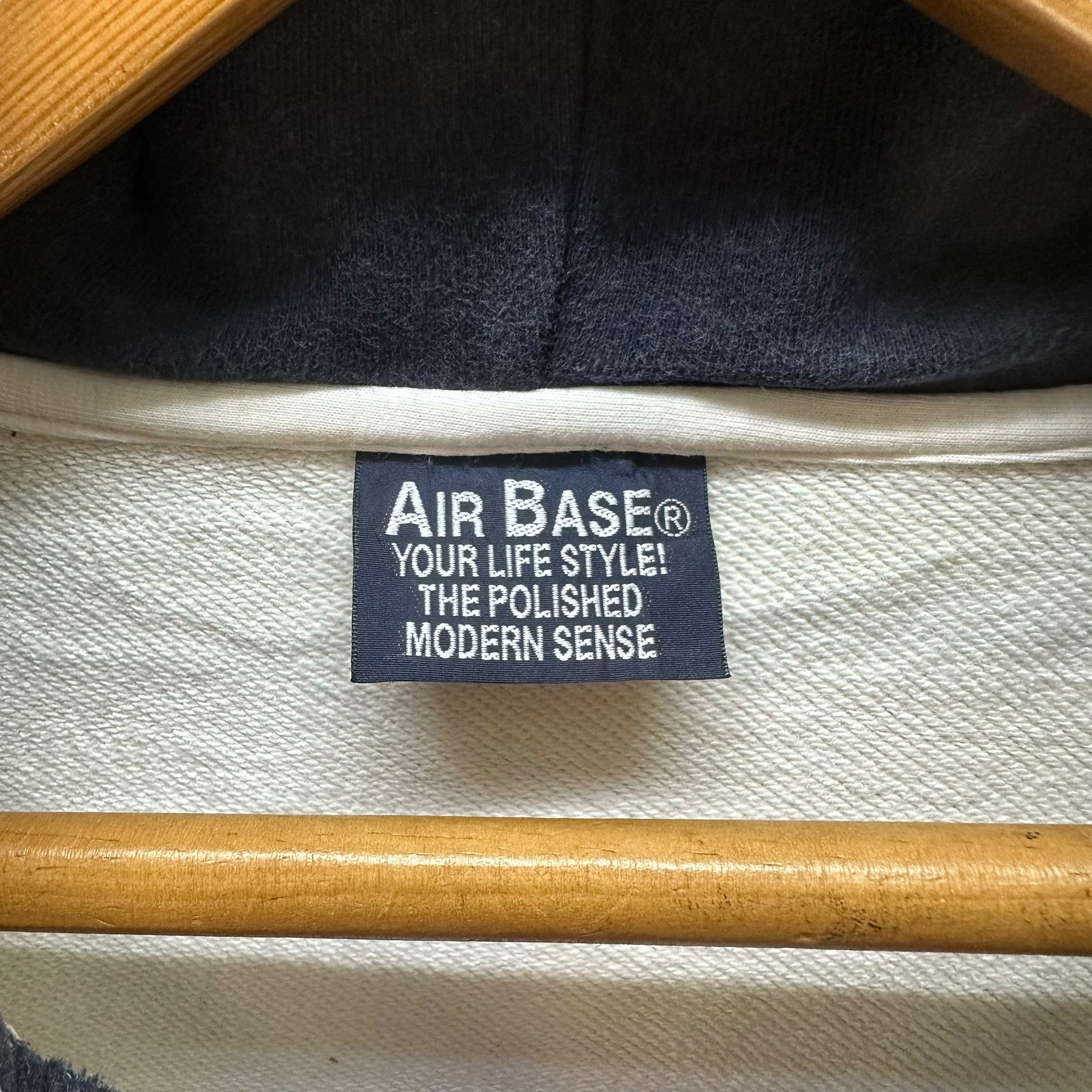 Vintage AIR BASE SPELLOUT BIG LOGO ZIPPER HOODIES #8742-024 Size US L / EU 52-54 / 3 - 7 Thumbnail