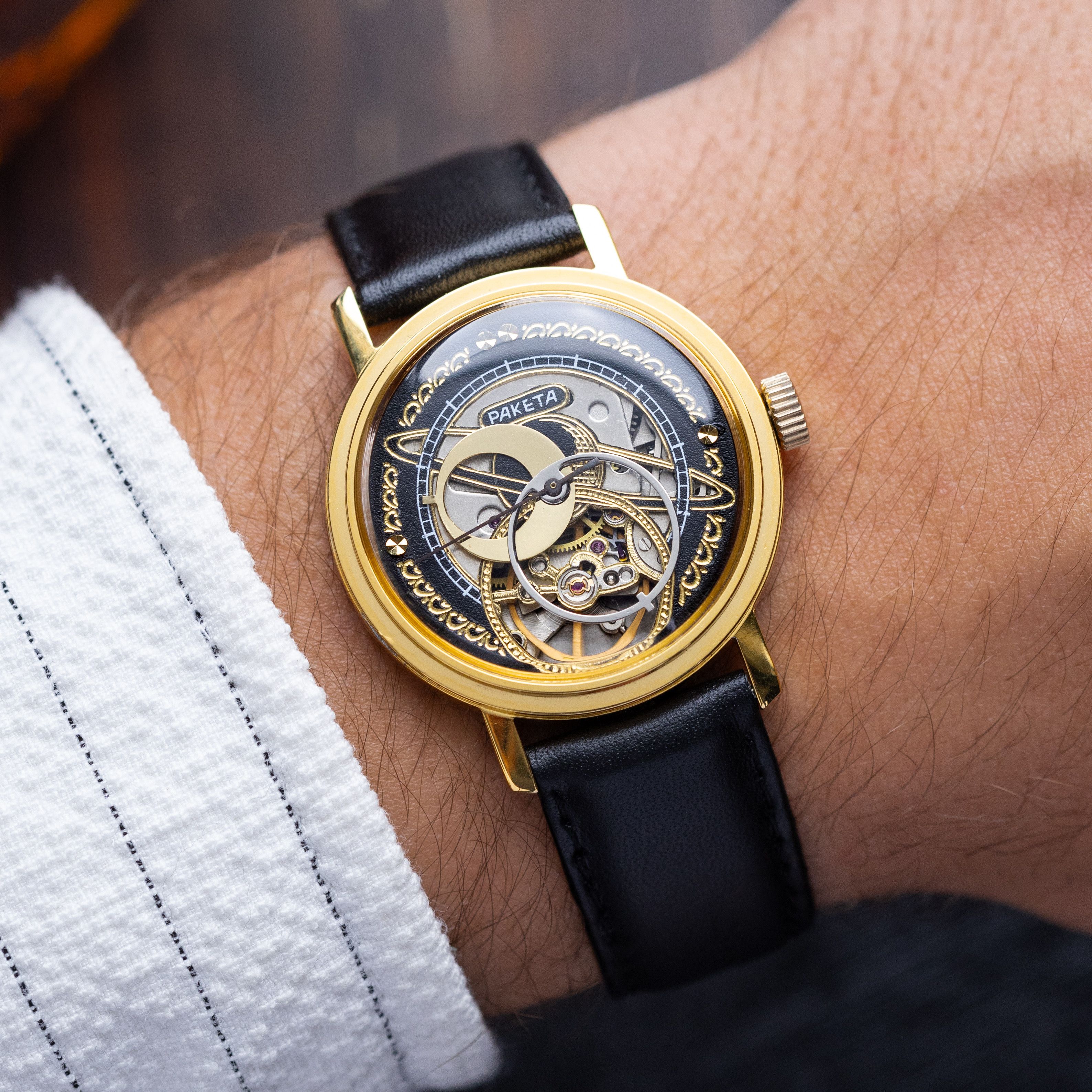 Other Raketa Vintage Soviet Handcrafted Watch "Raketa Skeleton" Size 34 - 5 Thumbnail