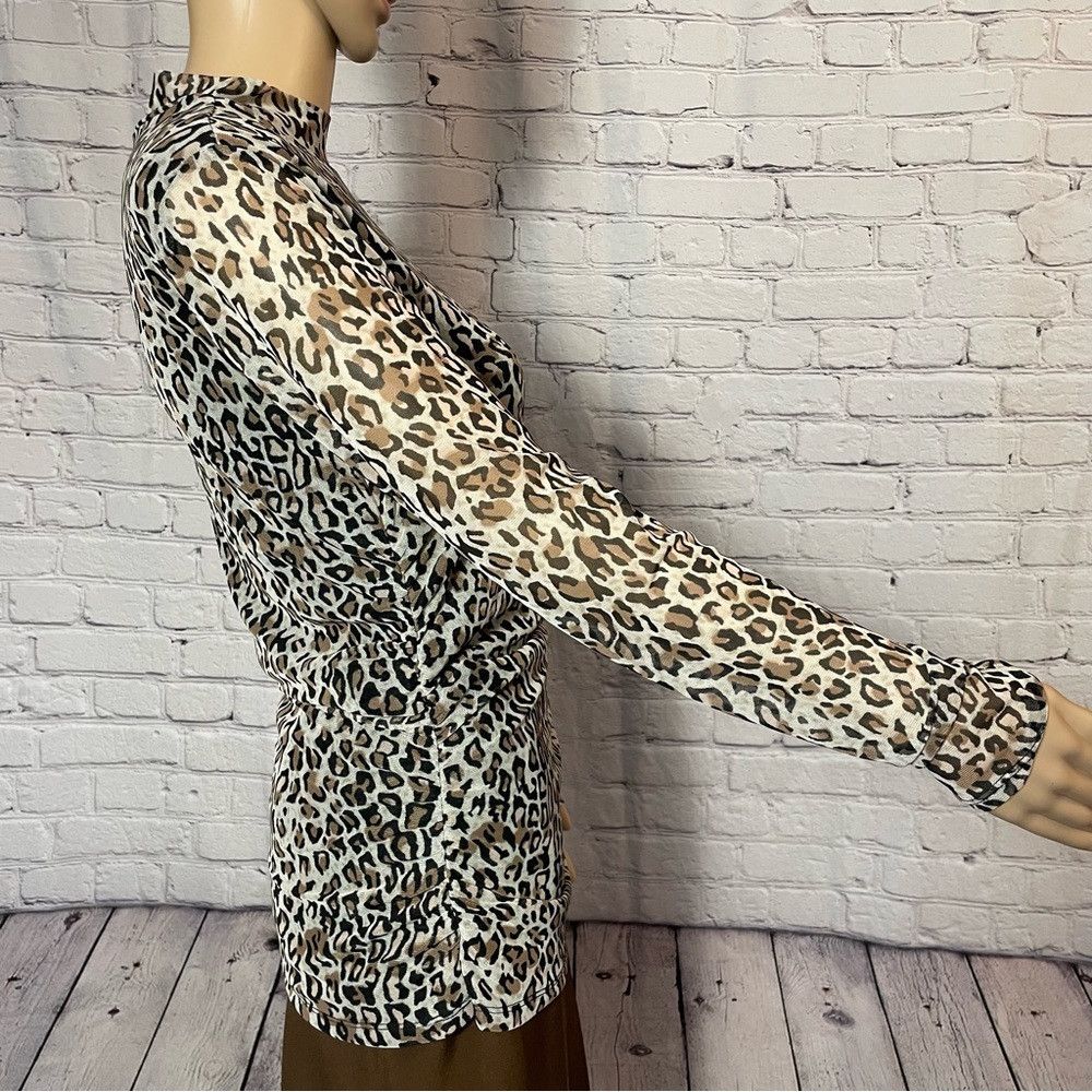 Adrianna Papell NWT New $69 Adrianna Papell Animal Print Turtleneck Mesh Lo Size L / US 10 / IT 46 - 3 Thumbnail