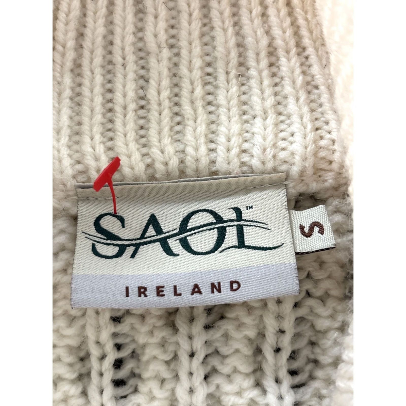 Vintage Saol Ireland Sweater Men S Wool Chunky-Knit Fisherman Aran Ivory Knit Crew Neck Pullover Knit Wool Size US S / EU 44-46 / 1 - 4 Thumbnail