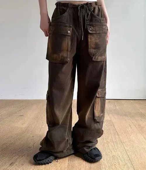 Jean Distressed Brown Pocket Stitching Jeans Size 30" / US 8 / IT 44 - 4 Thumbnail